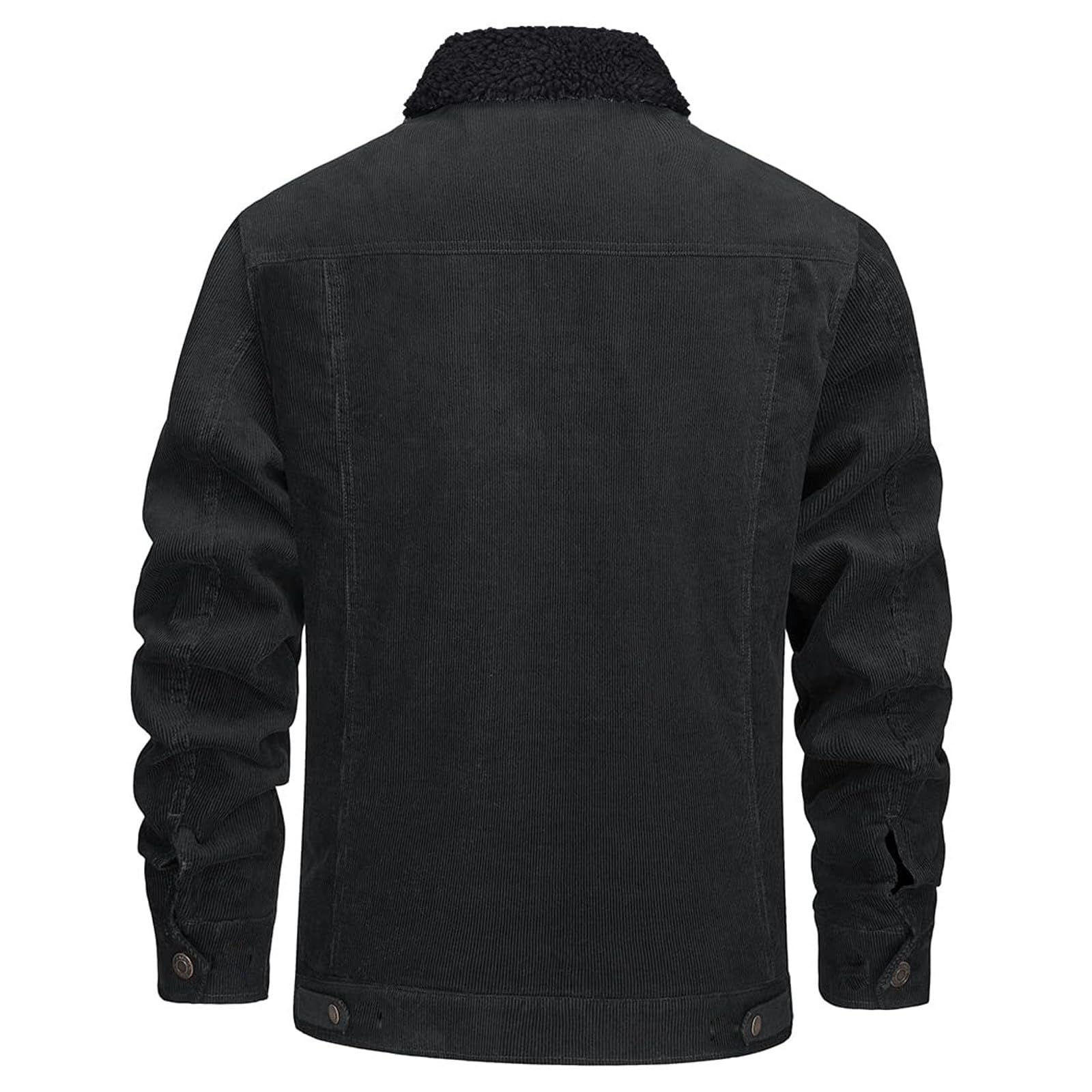 UHouse Cordjacke Herren Gefüttert Winter Cord Jacke Freizeit Winterjacke Dicke Bomberjacke Warm Hemdjacke Männer Outdoorjacke Fleece Jeansjacke Baumwolle Blouson Jacket Fleecejacke