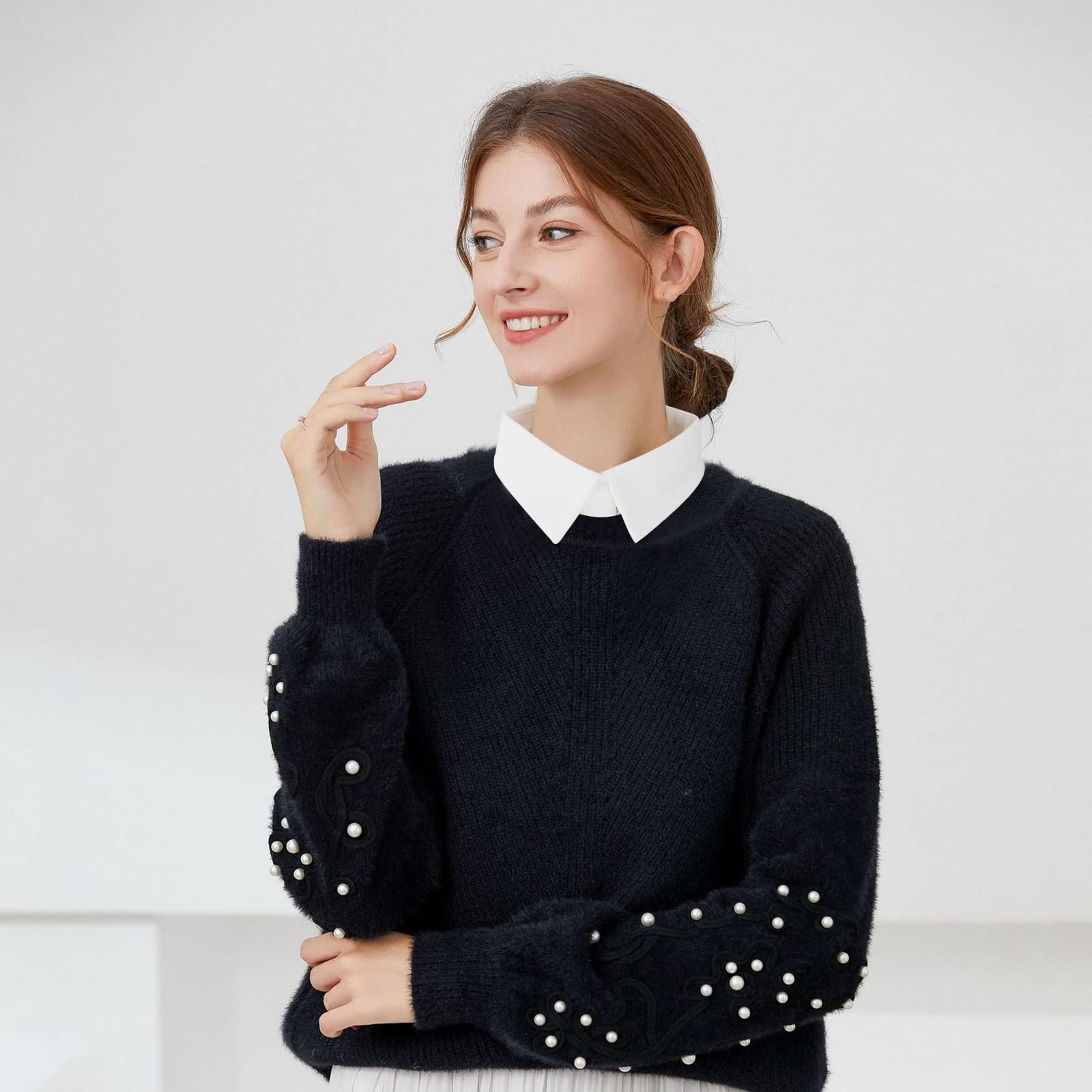 XEPST 2 Pezzi Colletto Staccabile Donna Camicia, Laccio Camicetta Mezza Collare Finto da Donna, Camicie Bluse Colletto Falso Dickey, Colletto Falso Staccabile Decorativo Camicia per Donne