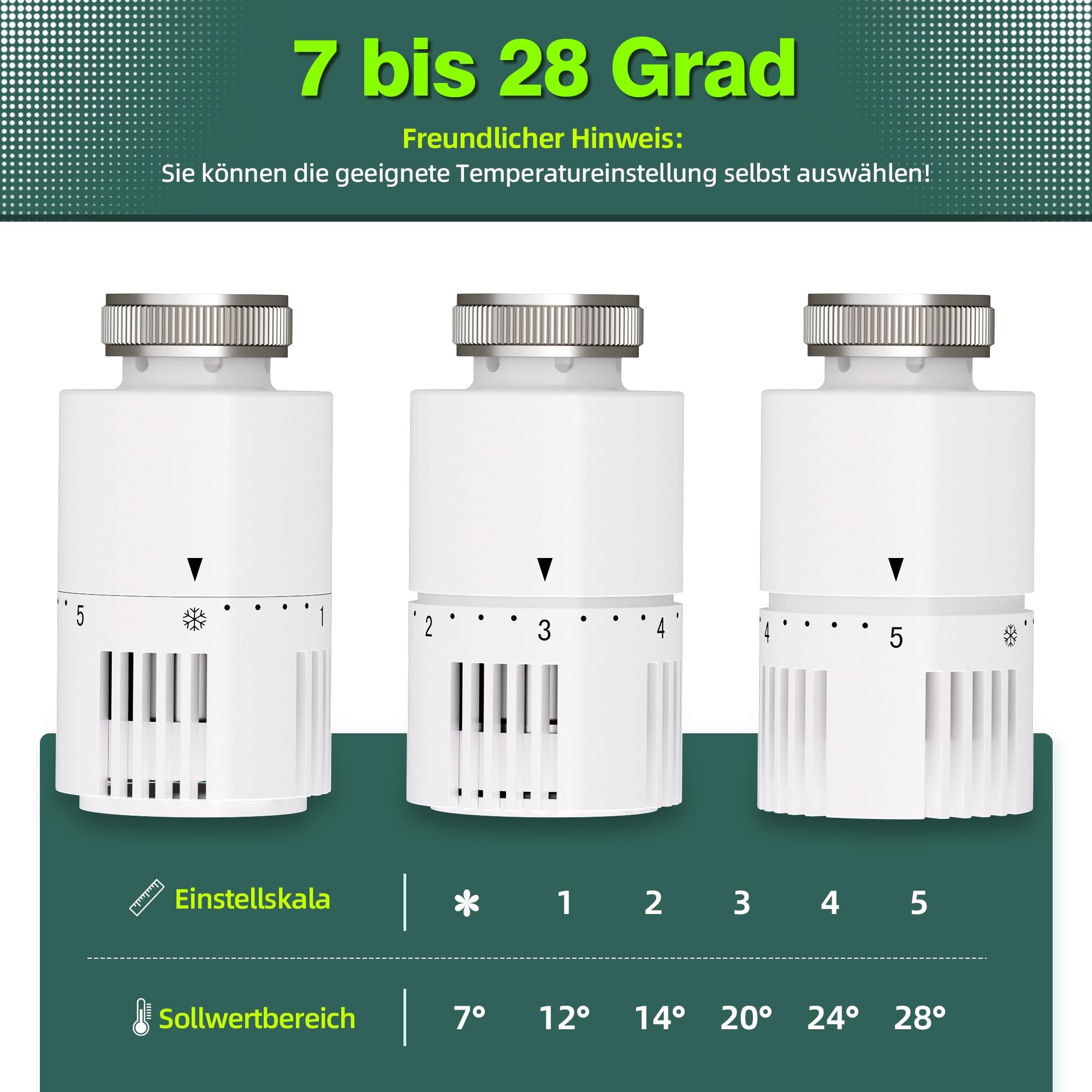 Multiblock Set für Heizkörper Anschlussarmatur mit Thermostat, Hahnblock Heizkörper Ventil Eck- und Durchgangsform 50mm, Heizkörperventil für Badheizkörper Heizungszubehör (G1/2",Weiß)