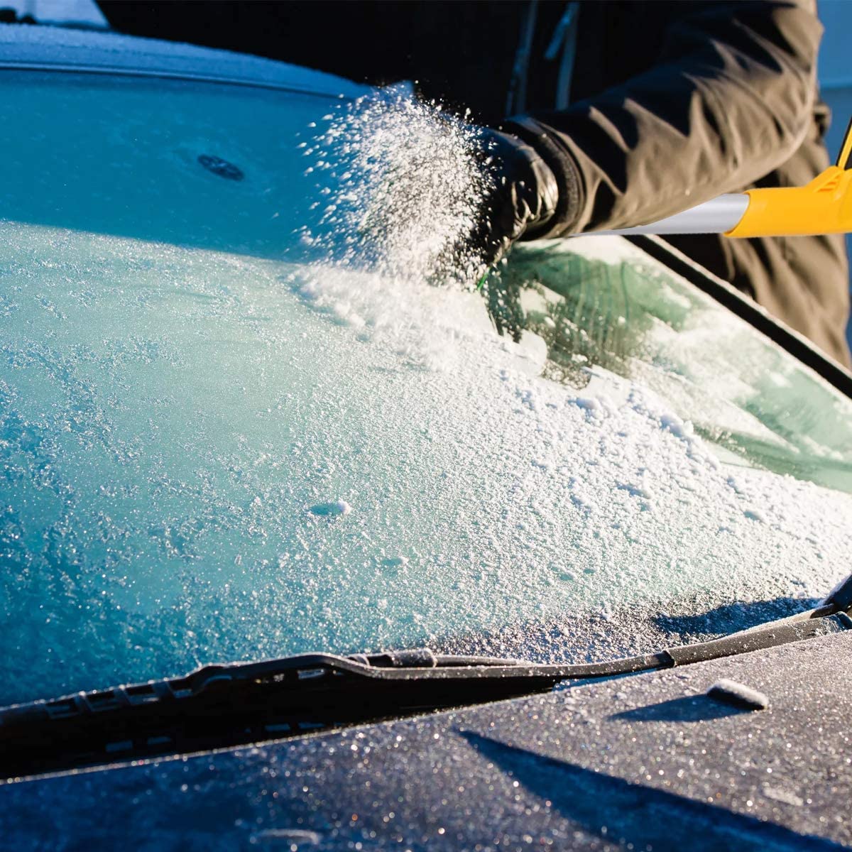 XMING Luoistu Car Scraper Scraper Snow Cepillo de Nieve 2 en 1 Coche Extensible Limpiador de Parabrisas Removedor de Nieve con Scaregee y Sponge