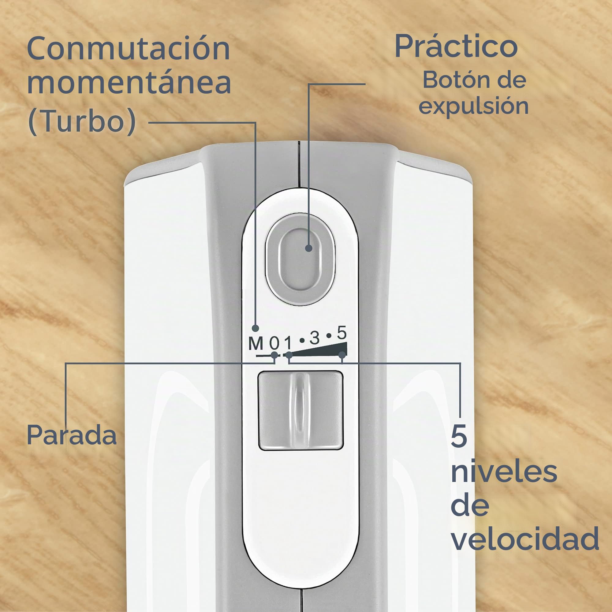 Bosch MFQ4075DE - Batidora (Batidora de mano, Plata, Blanco, Batir, Mezcla, 1,4 m, De plástico, 550 W)