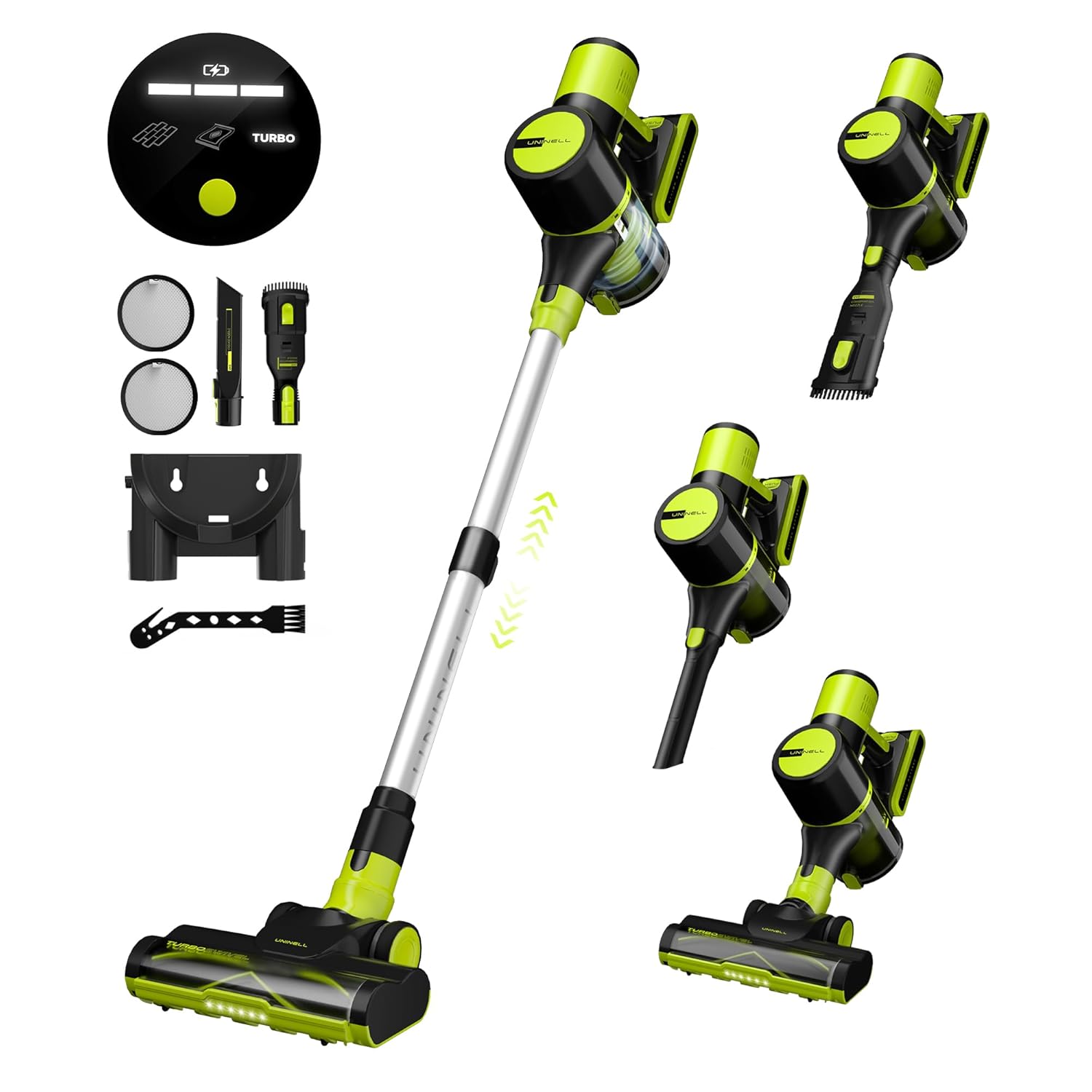 UNINELL HOME Cordless Vacuum Cleaner 45Kpa 55 Mins Vacuum Cleaners for Home Lightweight Anti-Tangle Self-Standing Rechargeable Vacuum Stick
