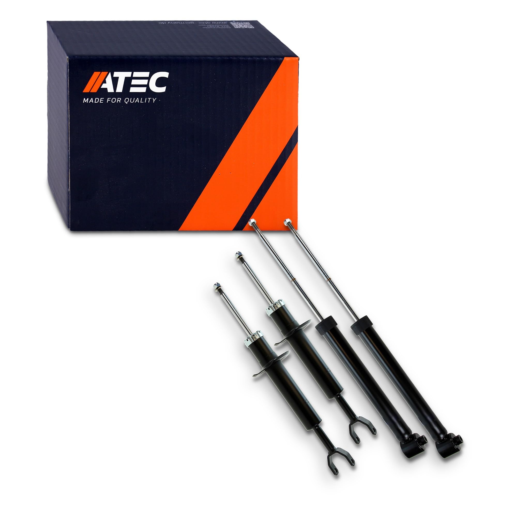 ATEC Germany 4x ammortizzatore a gas a pressione anteriore e posteriore, compatibile con AUDI A6 C5 (4B2) (4B5), SKODA SUPERB 1 (3U4), VW PASSAT B5 (3B2) (3B5), PASSAT B5.5 (3B3) (3B6)