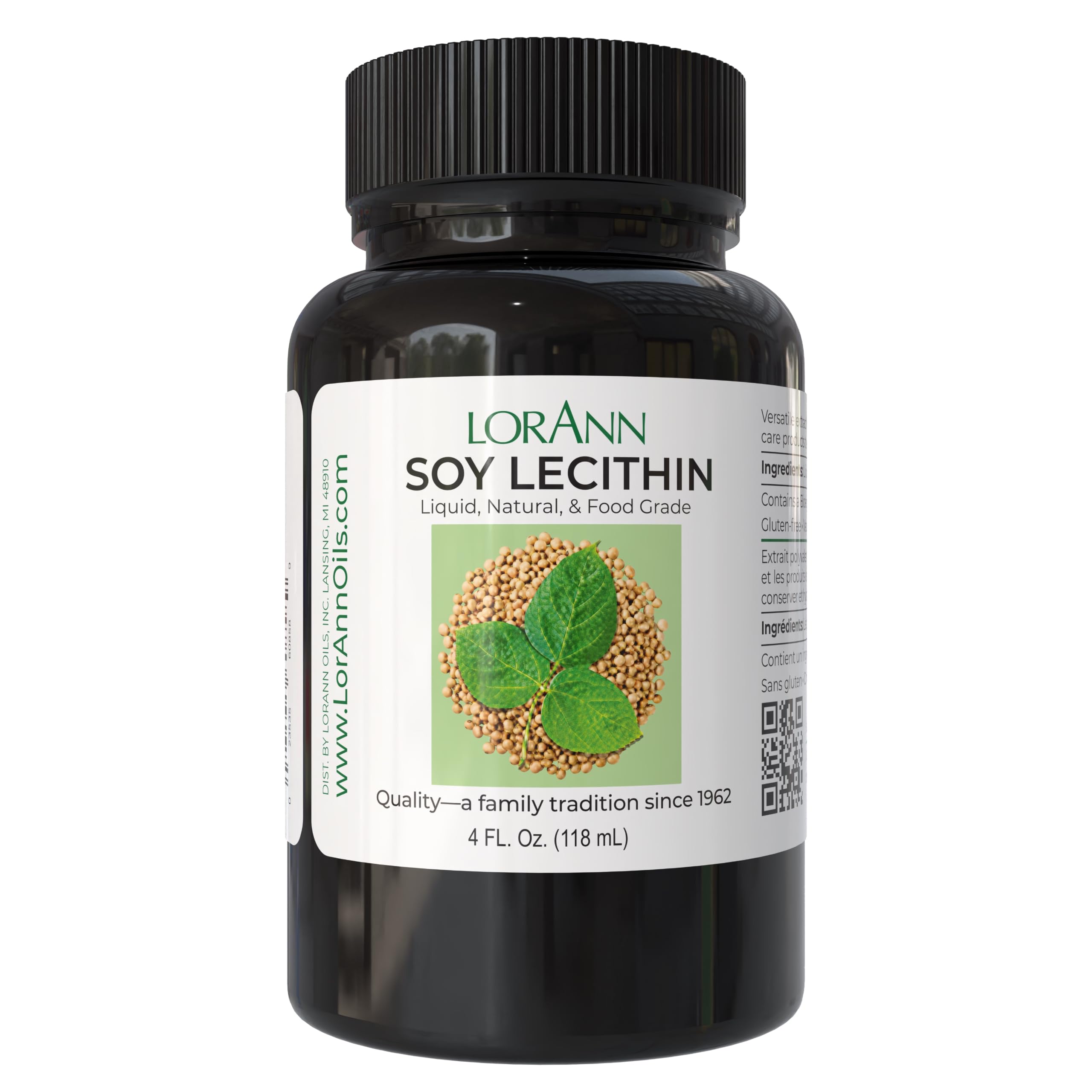 LorAnn Natural Liquid Soy Lecithin, 4 Ounce 4 Fl Oz (Pack of 1)