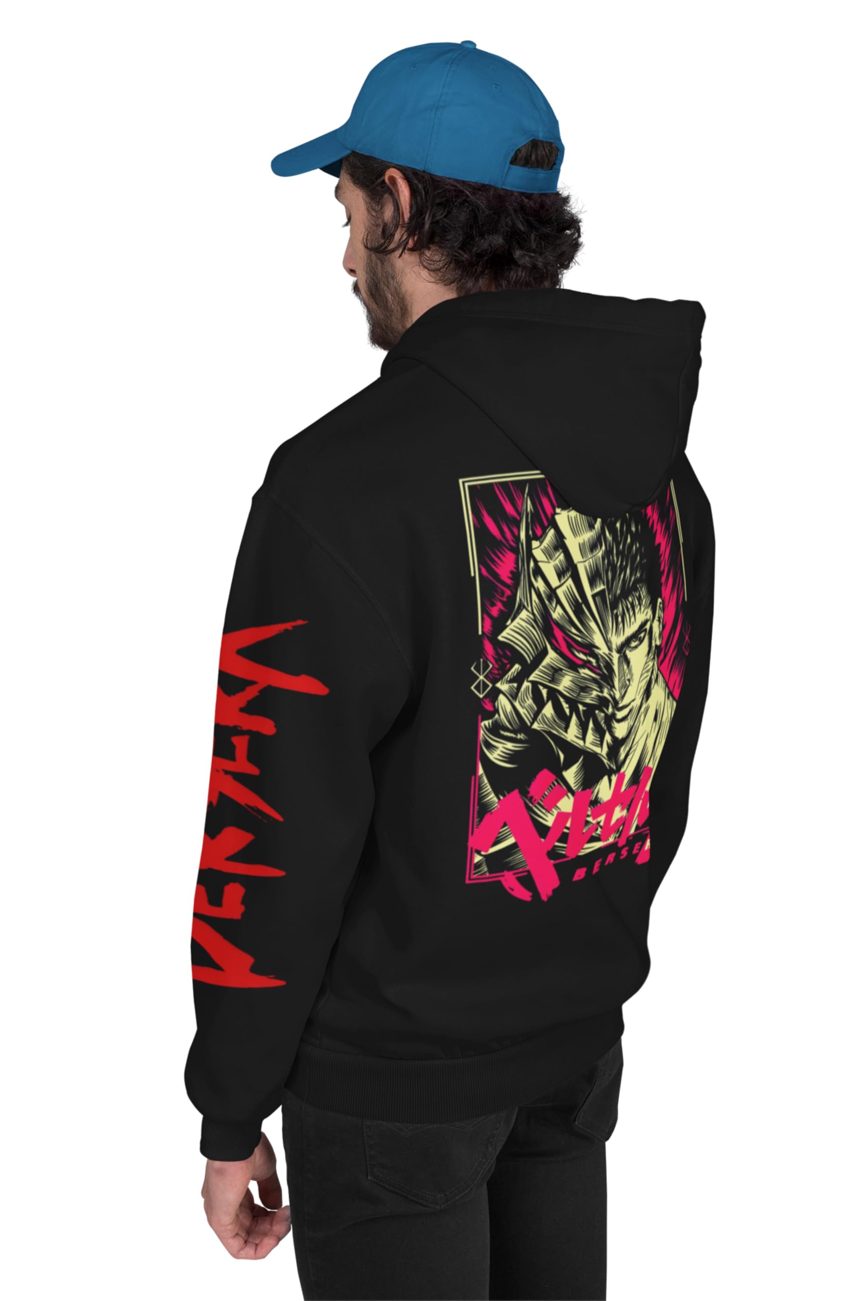 Berserk Swordsman Anime Graphic Hoodie | Japanese Manga Design | Cotton Fleece | Men and Women Long Sleeve Hooded Neck Relaxed Fit Hoodie-image-38