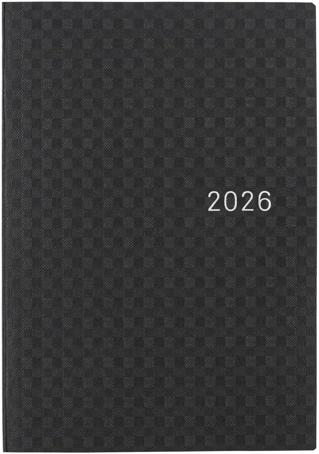 Hobonichi Techo HON A6 2026 – Paper Series: Black Gingham (English, January Start Planner)