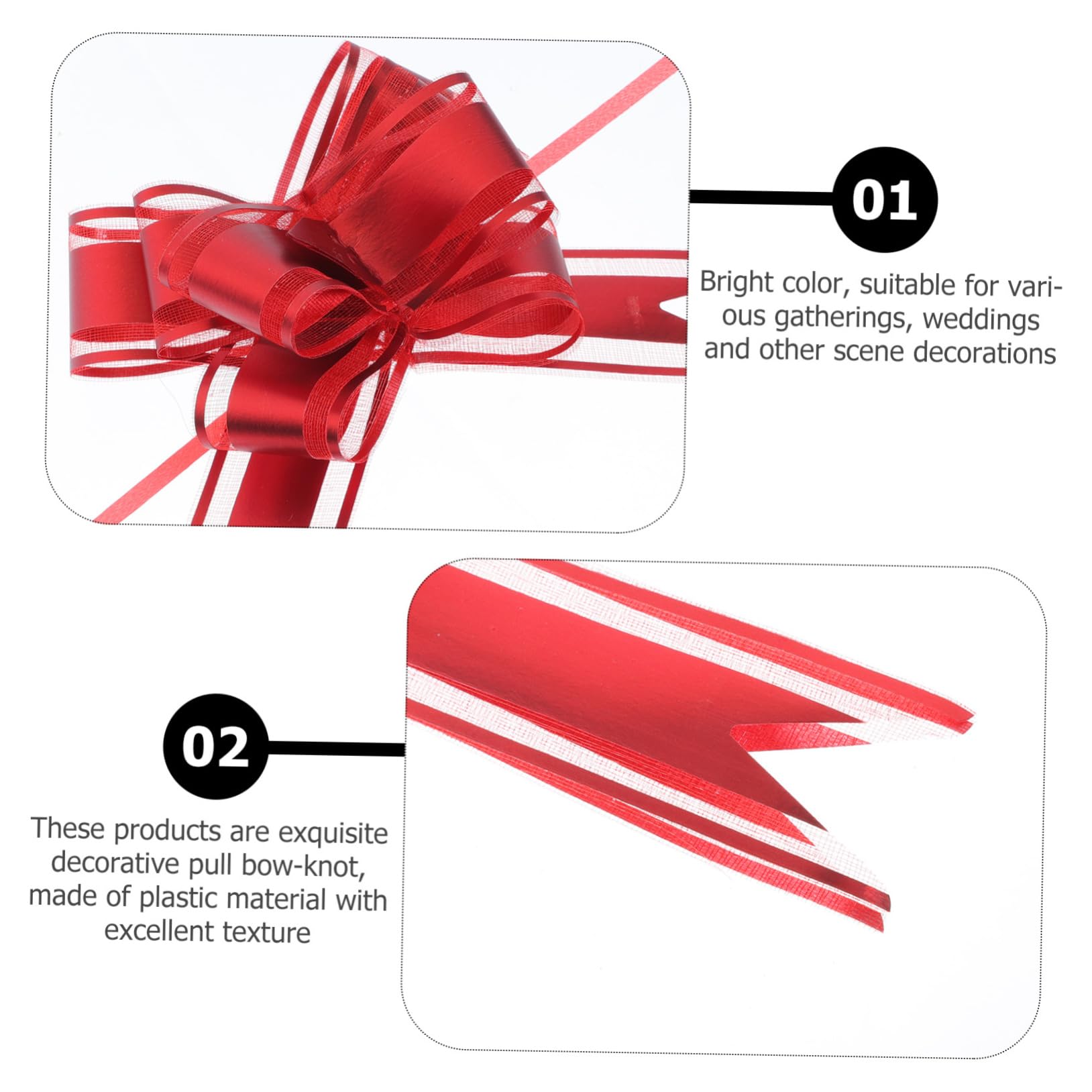 ABOOFAN 100stücke Ziehschleifen Für Farbiges Bogen- Für Valentinstag Weihnachten Und Partys Einfache Handhabung Für Romantische Anlässe Und Kreative Bastelprojekte