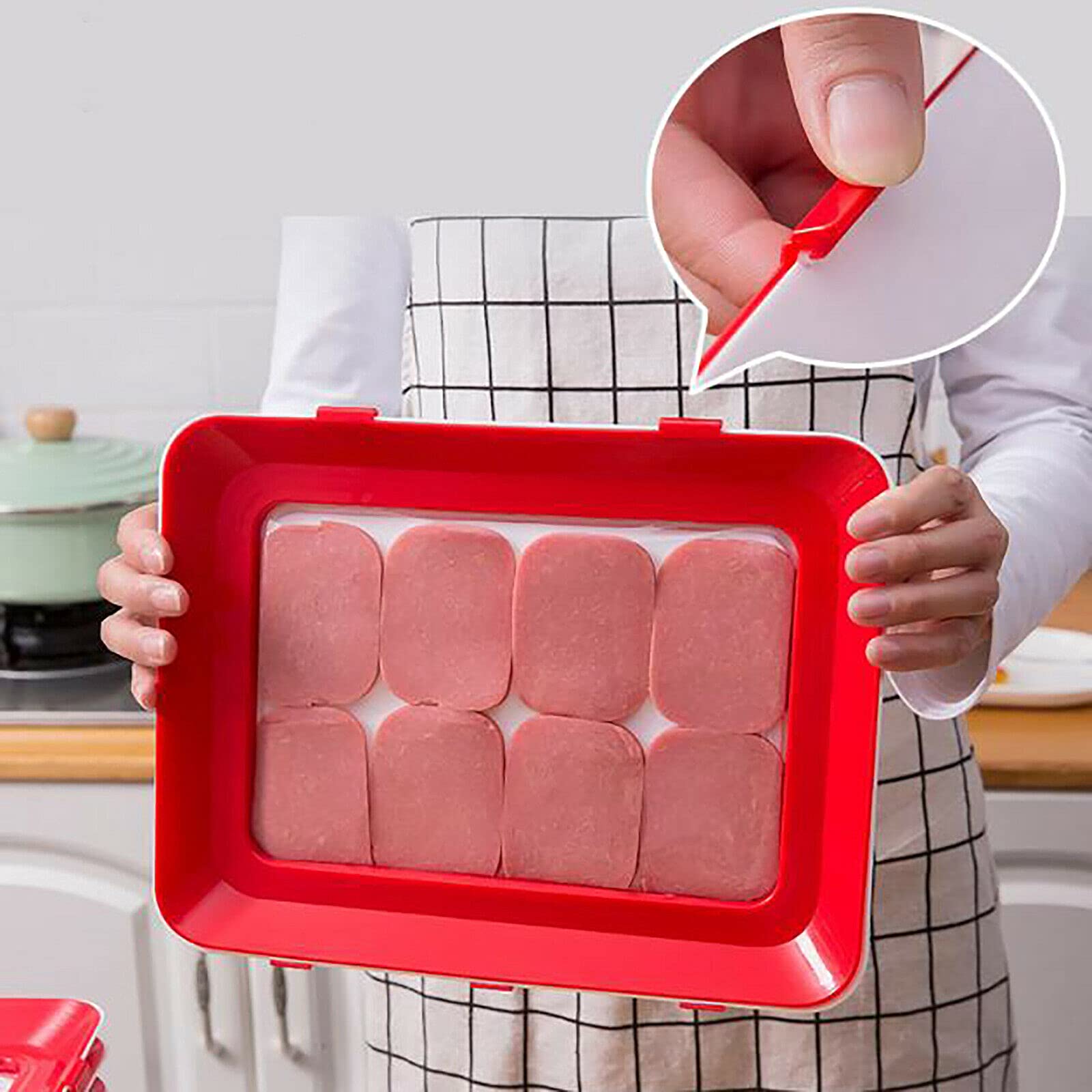 Set di 8 contenitori per alimenti, impilabili, con fibbia in pellicola elastica, per conservare la freschezza e conservare i cibi