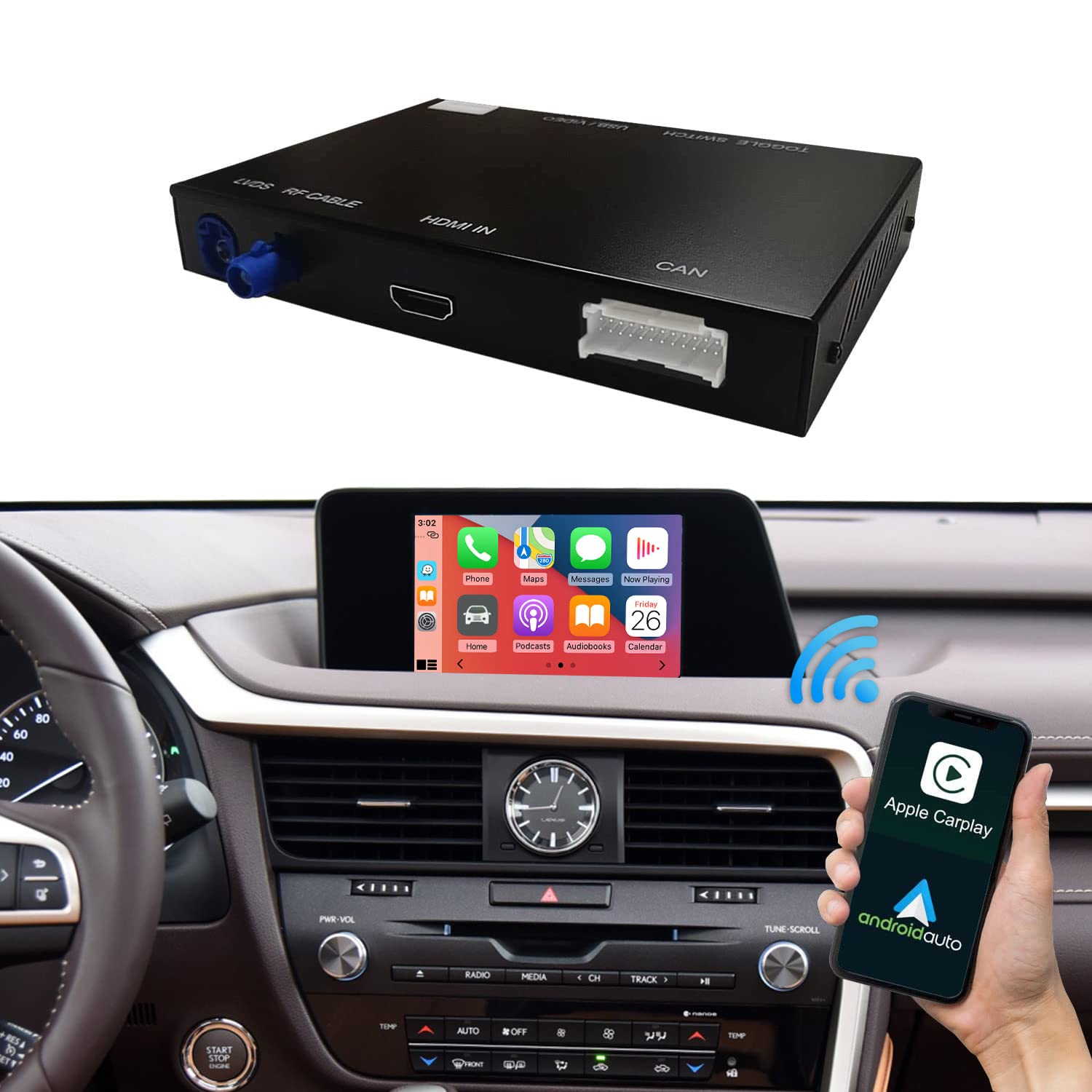 Buy Road Top Wireless Carplay Android Auto for Lexus NX RX IS ES GS RC