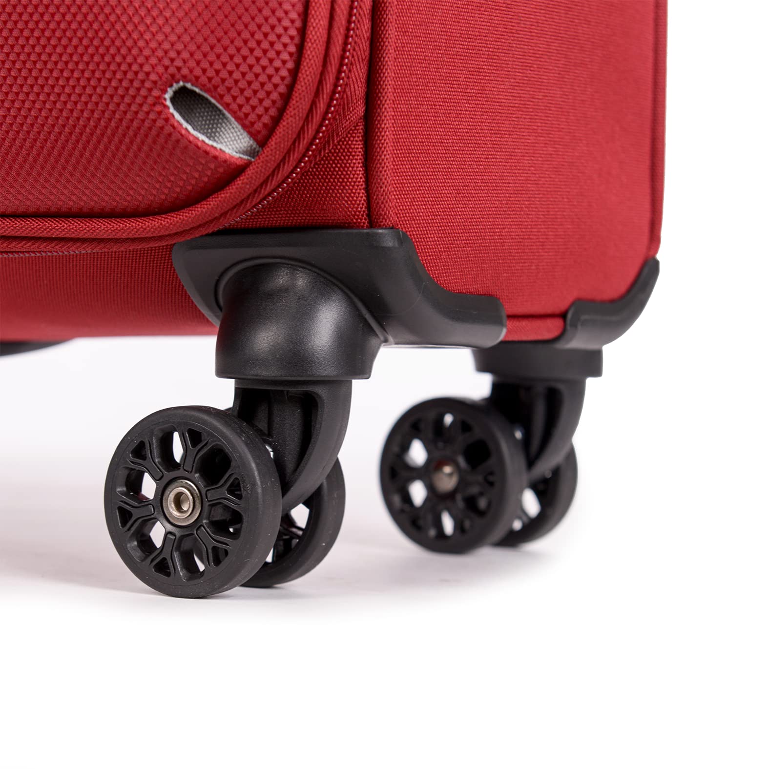 Stratic Strong Koffer Weichschale Reisekoffer Trolley Rollkoffer Handgepäck, 4 Rollen, Größe S, Rot