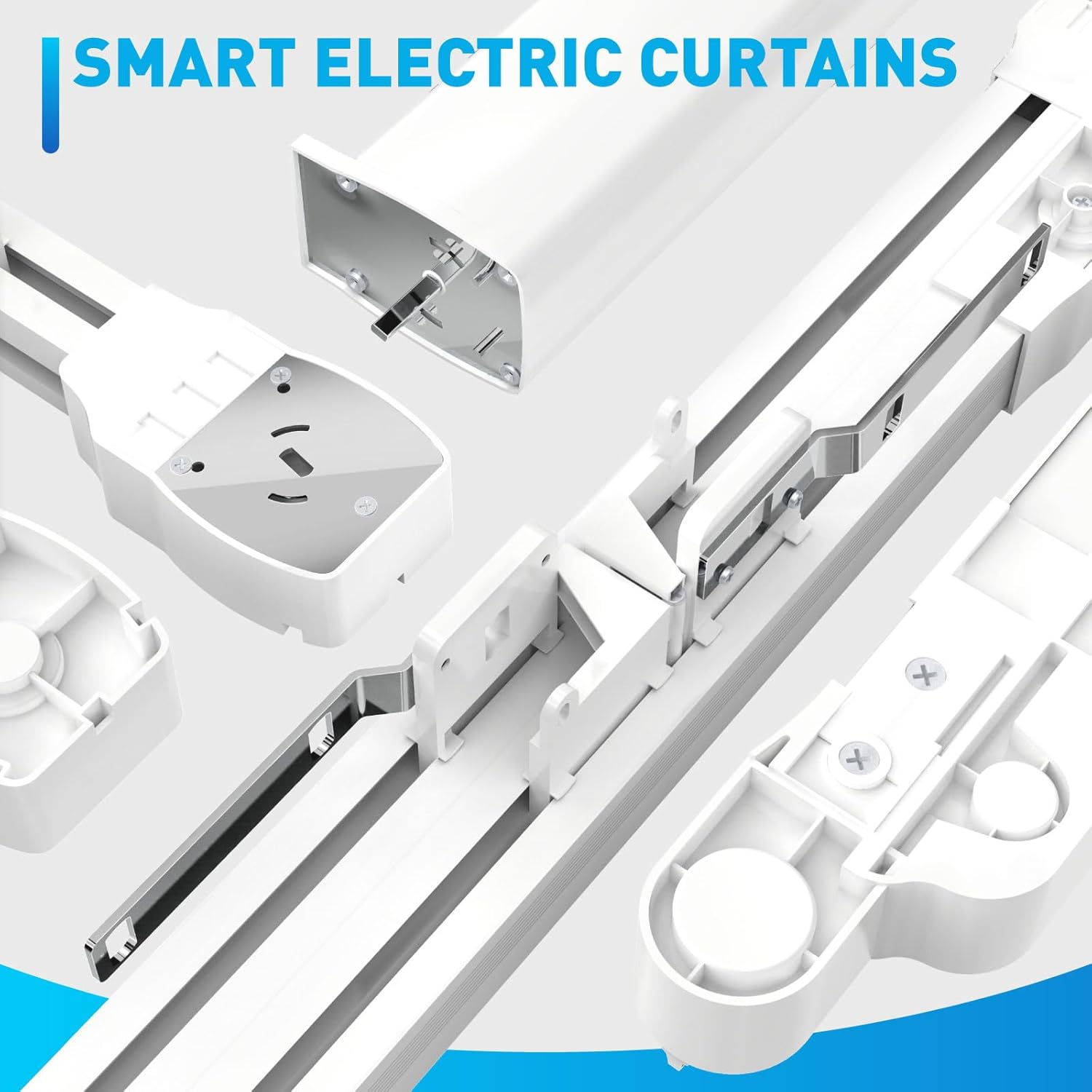 Smart Electric Curtains Track, Ceiling Curtains Track Adjustable Retractable Motorized Curtain Rod From 59 to 106 Inches, Automatic Curtain Opener, Work with Alexa/Google Home/Tuya Voice Control 8 71kjbXMo4LL. AC SL1500