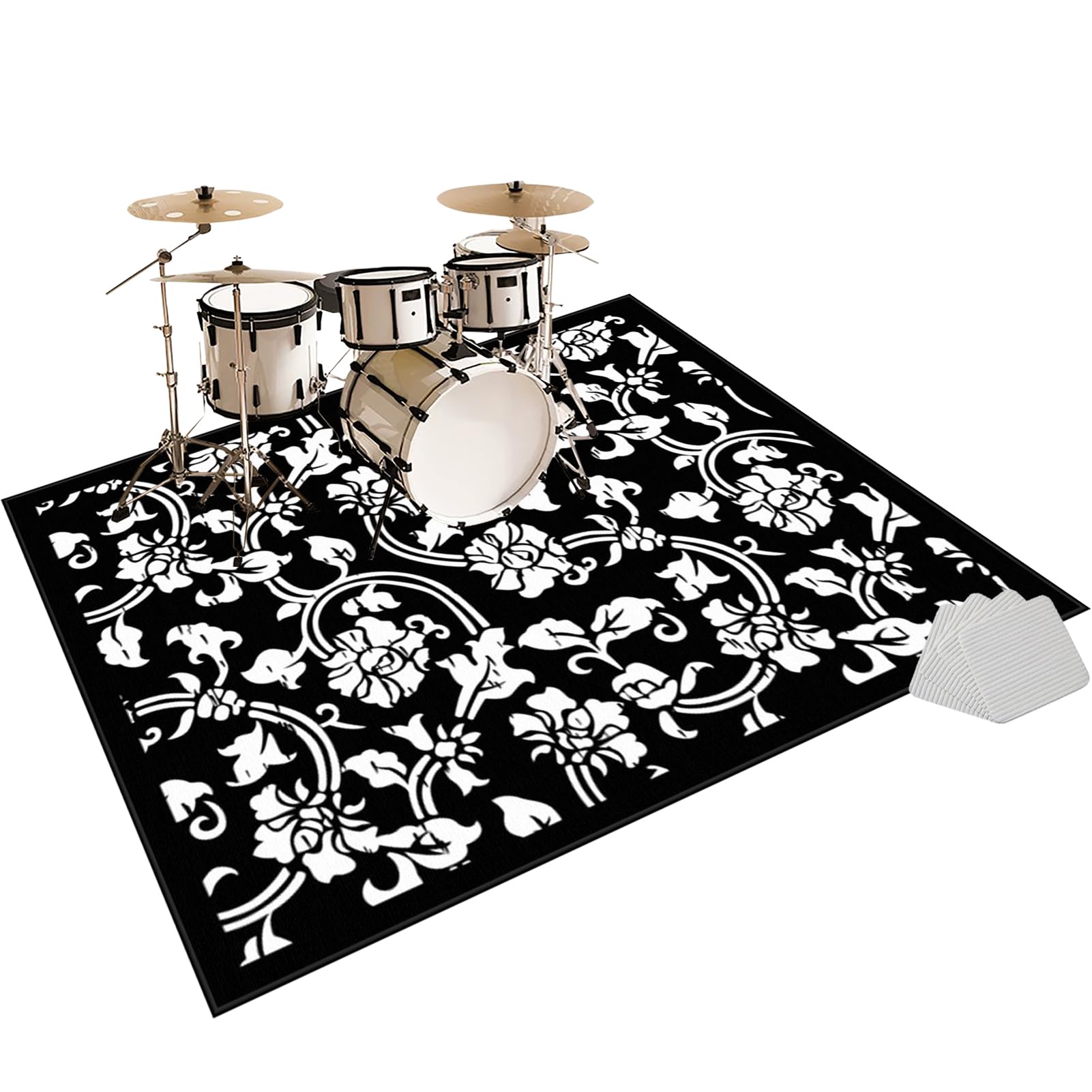 Dywaniki wodne Dźwiękoszczelny dywan bębnowy 160 x 120 cm mata do perkusyjnego perkusyjnego profesjonalnego jazzu do bębna bębna akustycznego bębna i innych instrumentów