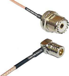 3 feet RG316 UHF Female Bulkhead to QMA Male Angle RF Pigtail Coaxial Cable