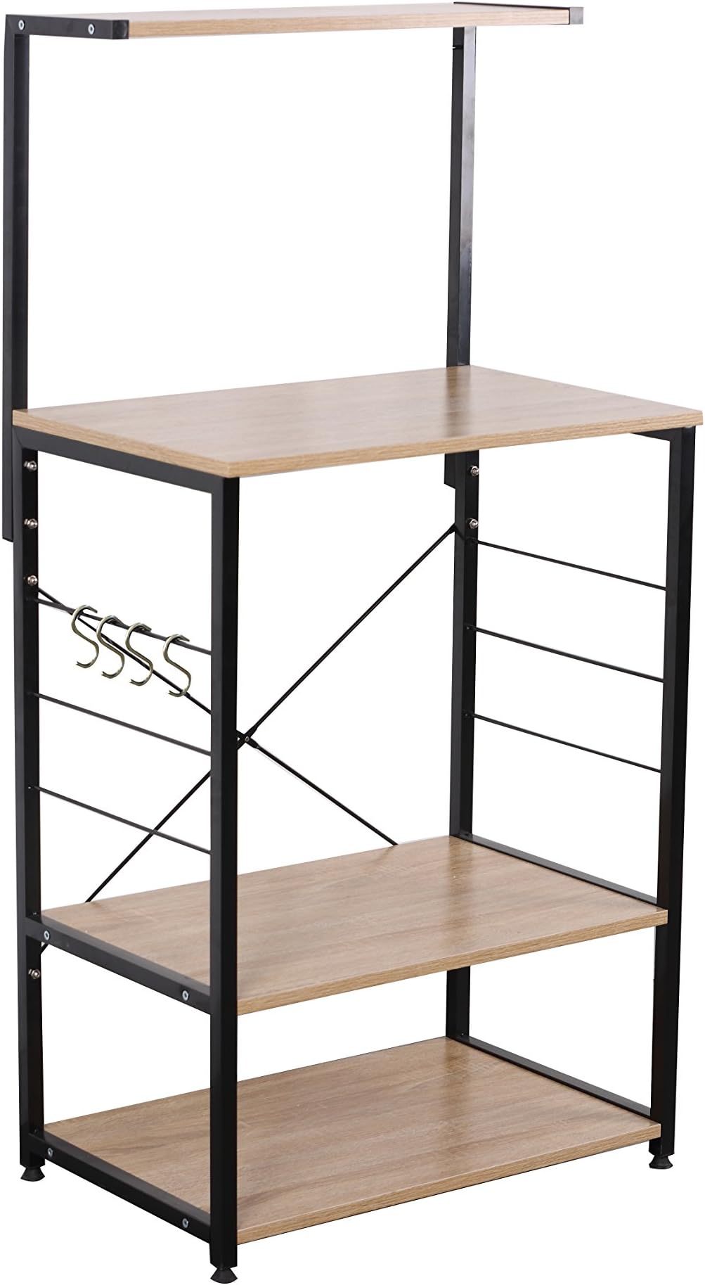 UNIWARE Professional Wooden Kitchen Shelf/Baker Rack 4 Tier Shelves (23.62" L x 15.75" W x 48.43" H)