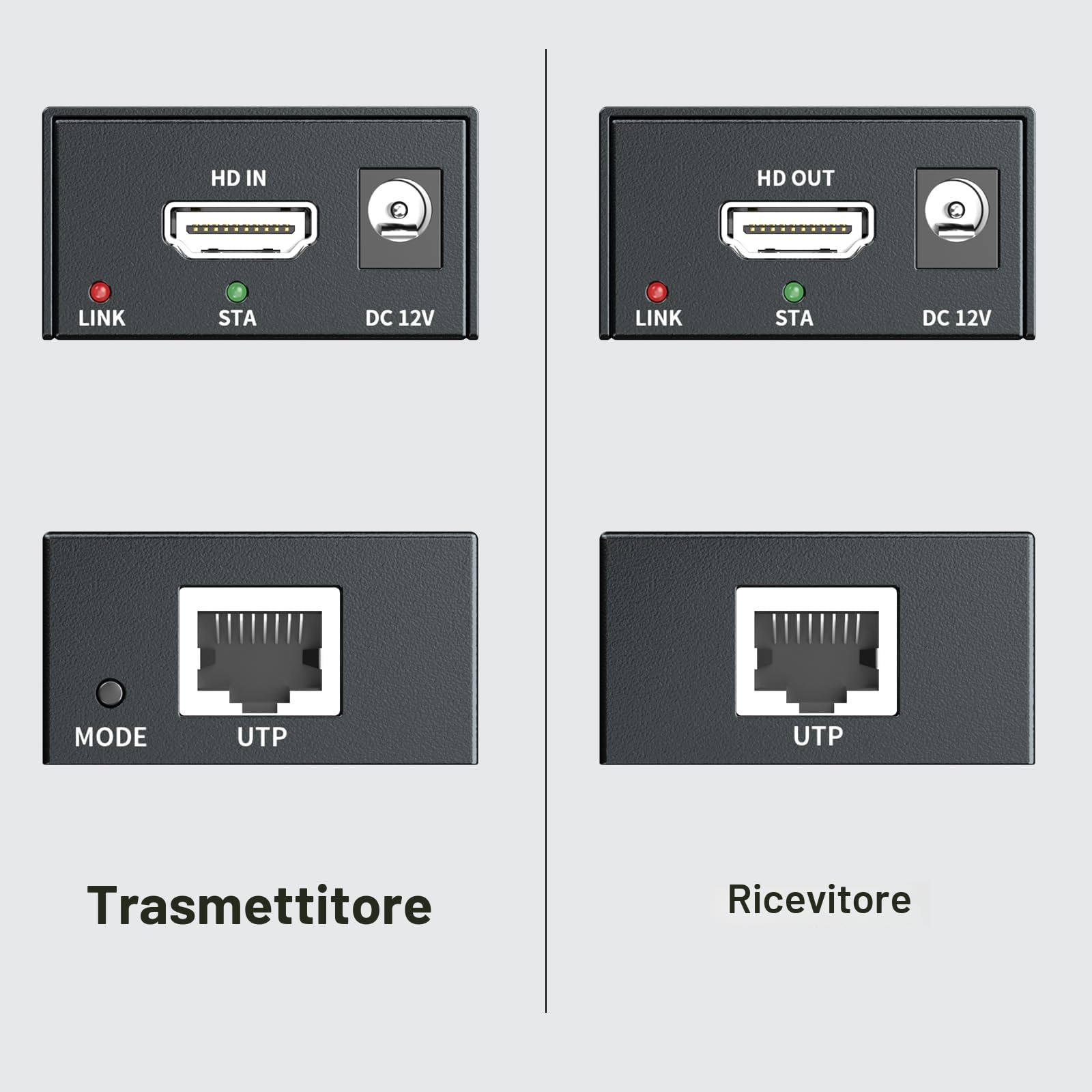 DT273P HDMI Extender su IP 120m/400ft Extender HDMI Ethernet RJ45 su Singolo Cat5e/6/7 Full HD 1080P@60Hz Supporta POE e Trasmissione 1 a Più Tramite Switch
