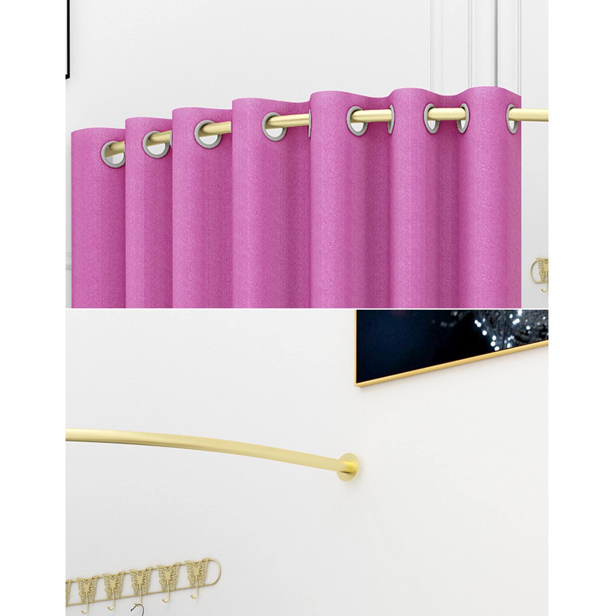 Barra de cortina portátil de metal para vestidor u oficina