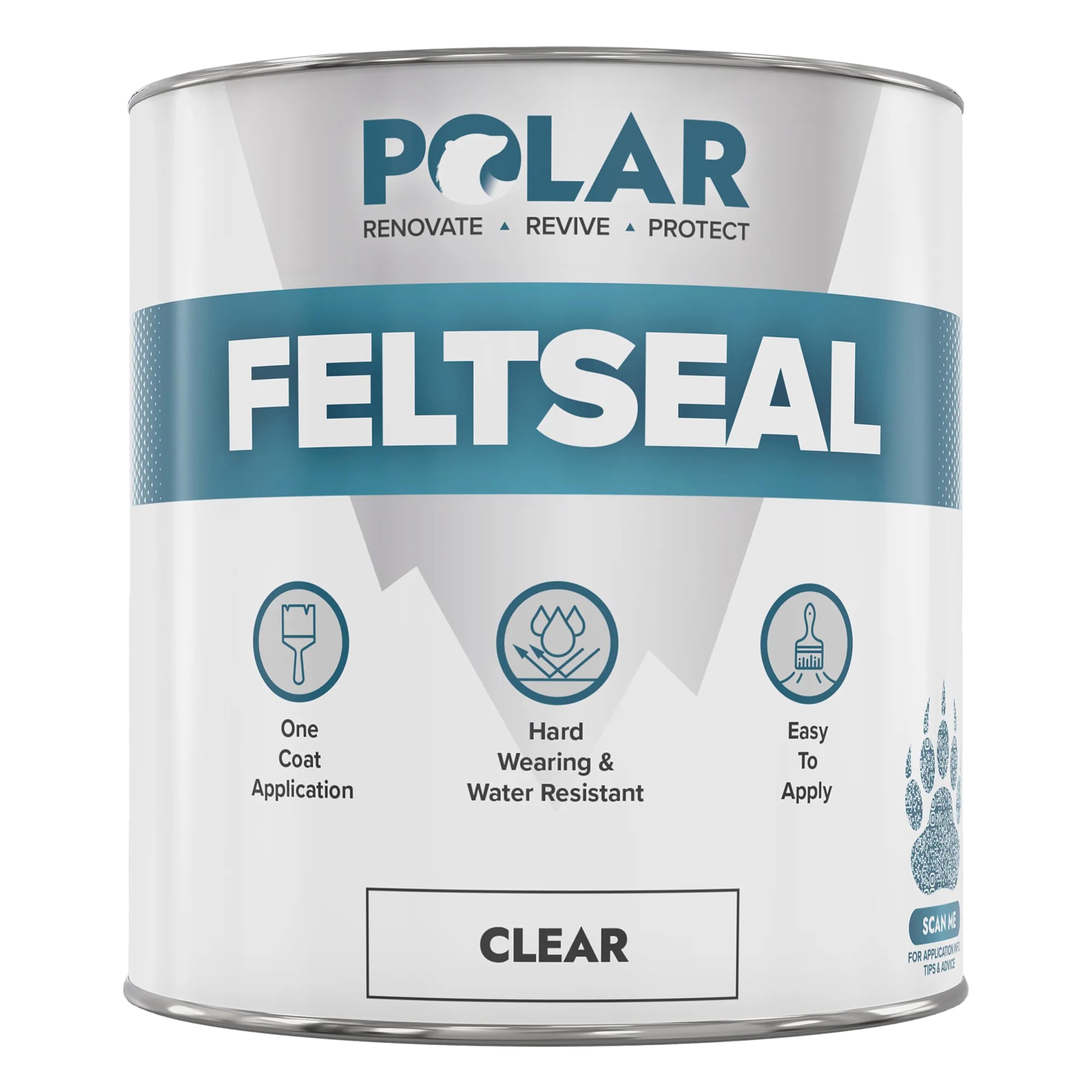 Polar Felt Seal - 500ml, Clear - Waterproof Felt Sealant for Shed Roofs & Garage Roofs - One-Coat Repair - Prevent and Stop Leaks & Cracks - No Primer Needed