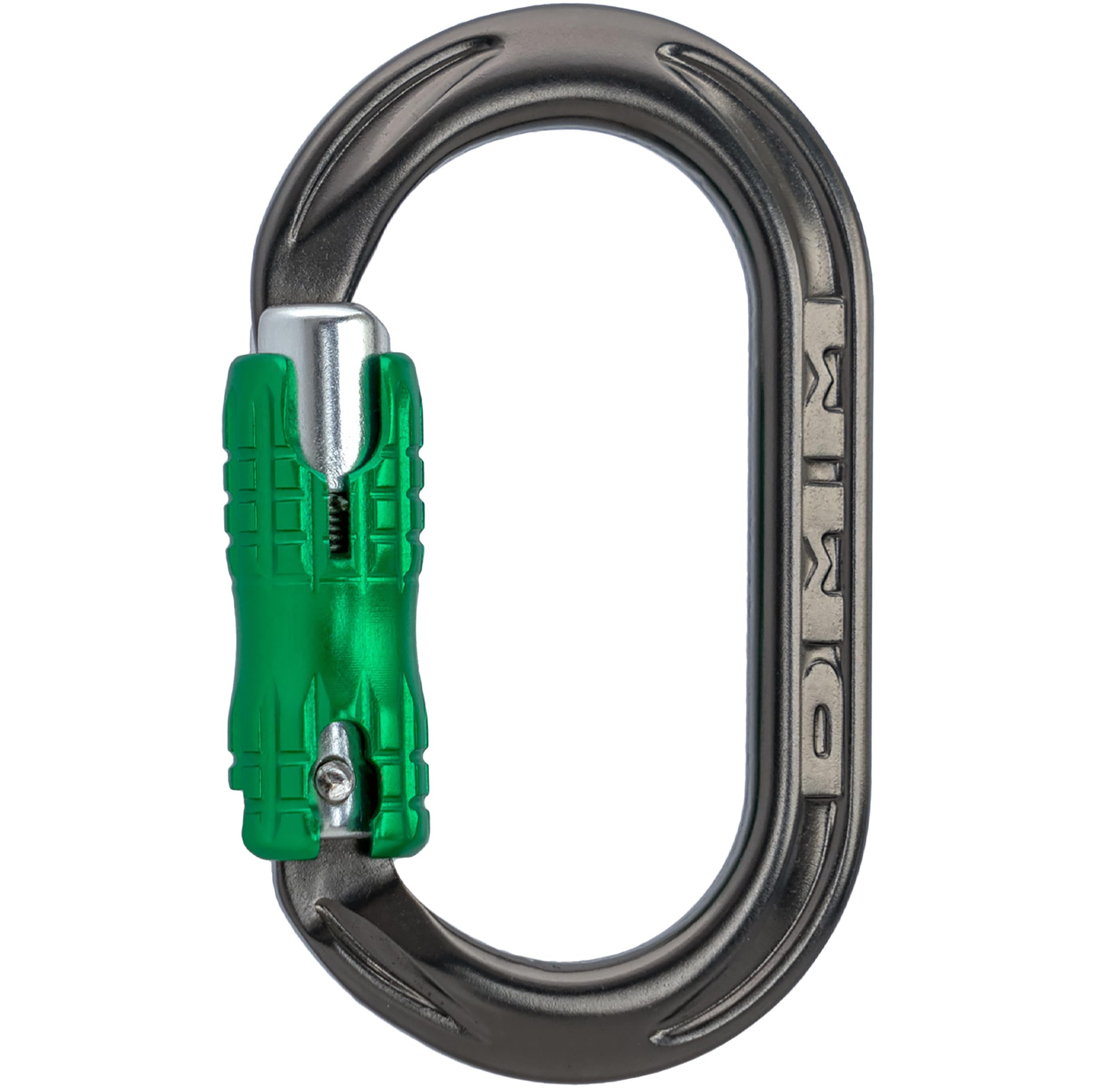 DMM XSRE Locksafe 3-stufiger Zubehör, ovaler Karabiner, Titangrün (4kN NICHT PSA)