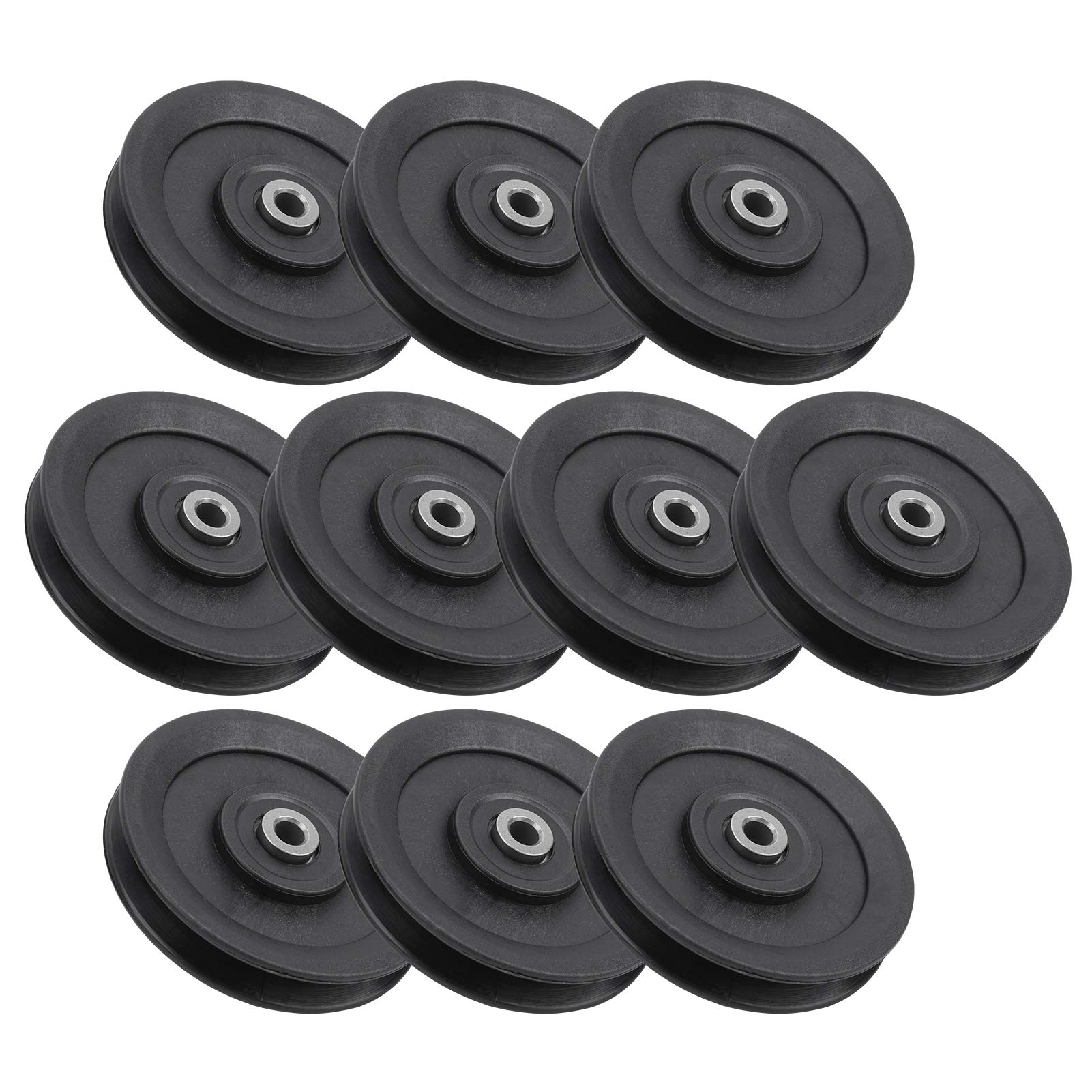 Keenso 10 Pcs 115mm Nylon Bearing Pulley Wheel Replacement Home Gym Equipment Machine Attachments Exercise Strength Training Accessory Combination fitness products Combination Fitness Products - Image 3