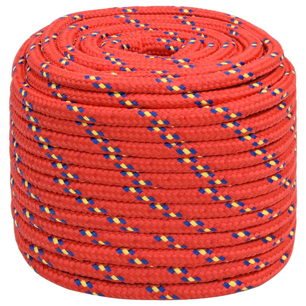 vidaXL Boat Rope Anchor Line Braided Cord UV Resistant Ship Marine Yacht Coil Rope Abrasion Resistant for Sailing Red 16 mm 25 m Polypropylene — image 1