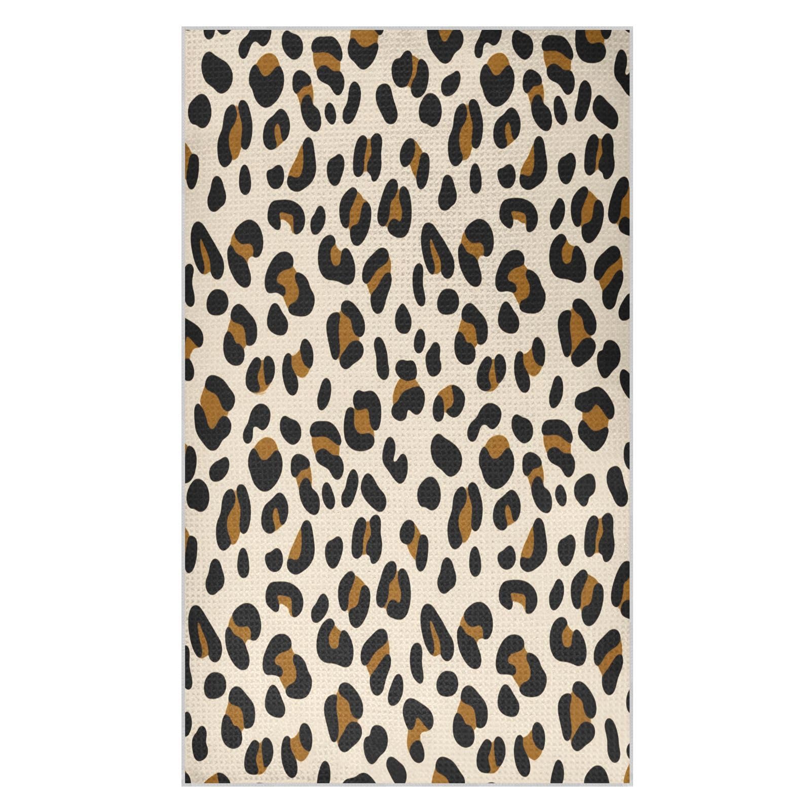 BURSTDDY Leopard Print Kitchen Towels,Absorbent Dish Towels 2 Pack