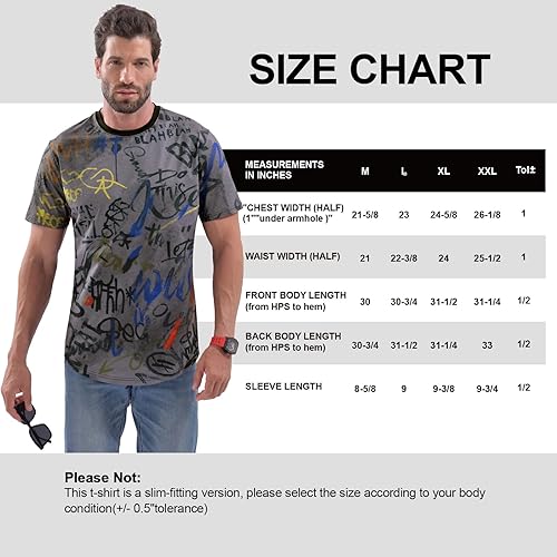 Miniatura 7 de DEOLAX Camiseta de moda con cuello redondo para hombre, camiseta casual de ajuste seco, camiseta de manga corta, para entrenamiento, hip hop, para