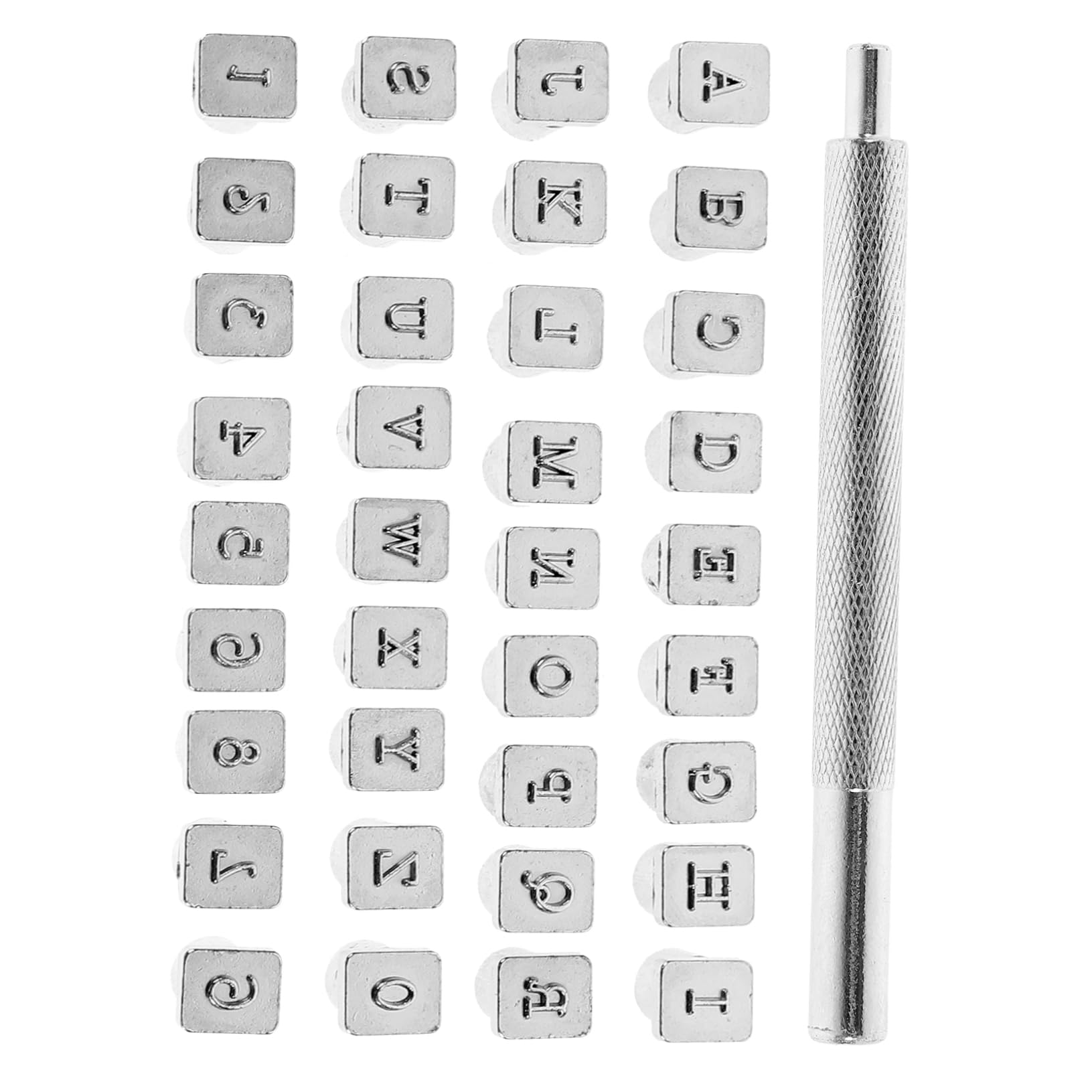 HOODANCOS Leather Stamping Kit 36pcs Letter Number Stamps Stamping Handle Tool for Craft DIY Projects