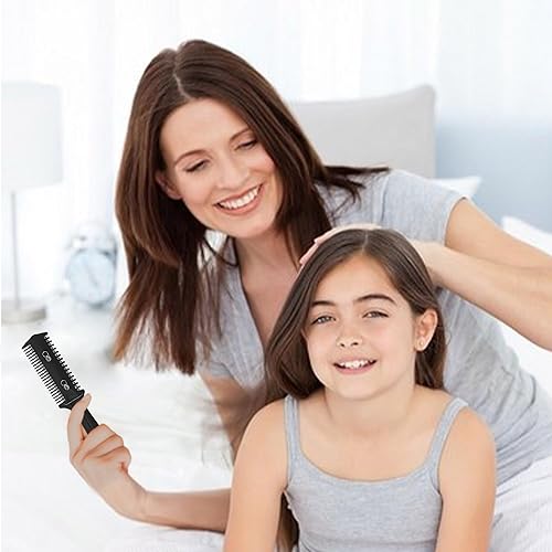 Miniatura 8 de Soft 'N Style Paquete de 3 peines de afeitar de corte de pelo, maquinilla de afeitar de doble cara, peine de tijeras de afeitar para peinar el