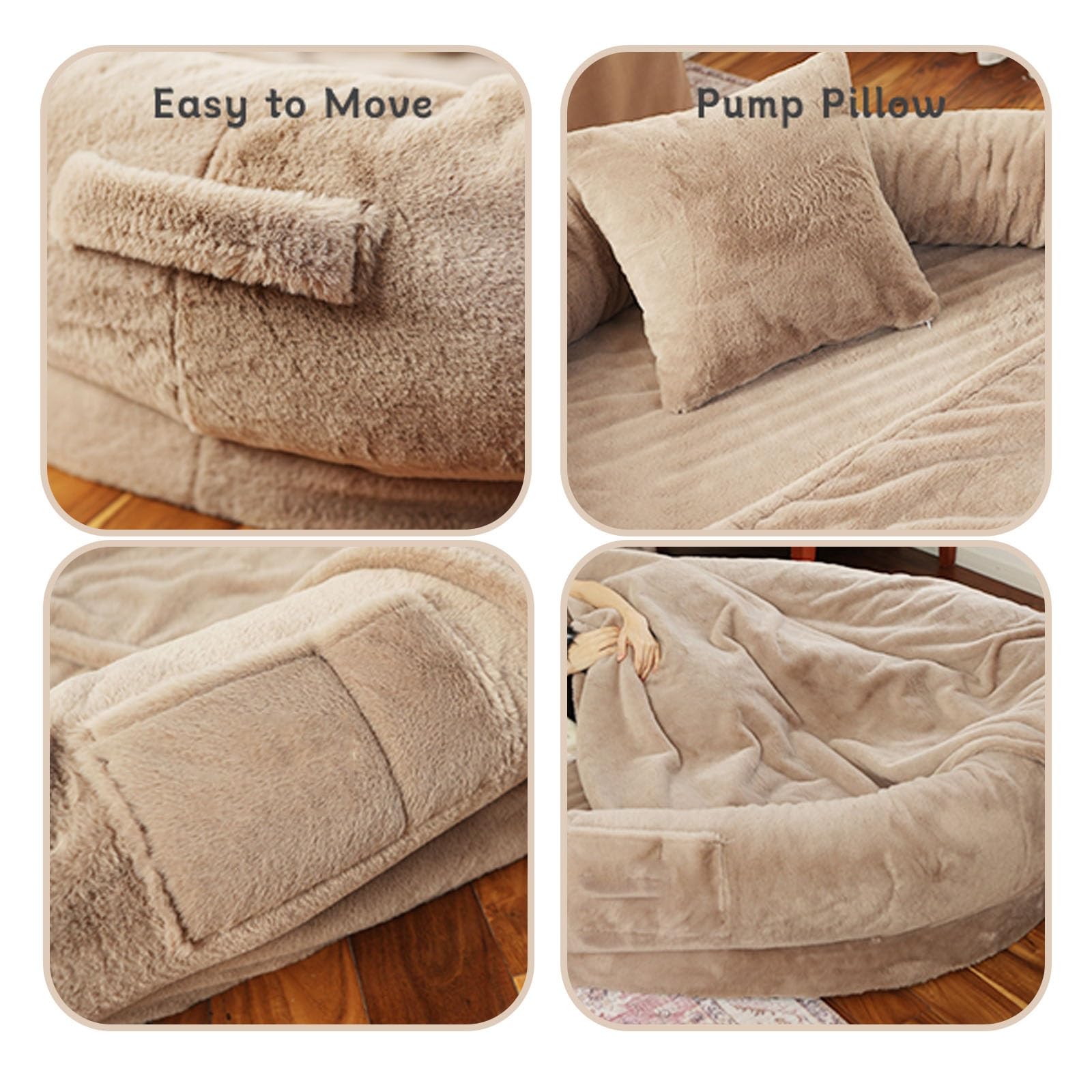 Cama perro cómodo y cálida,Grande Cama for Perros Humanos,cama grande y cómoda for perros humanos,Cama for perros humanos,cama grande y cómoda for perros humanos(L*W*H:165*100*25CM/65*39*9IN)