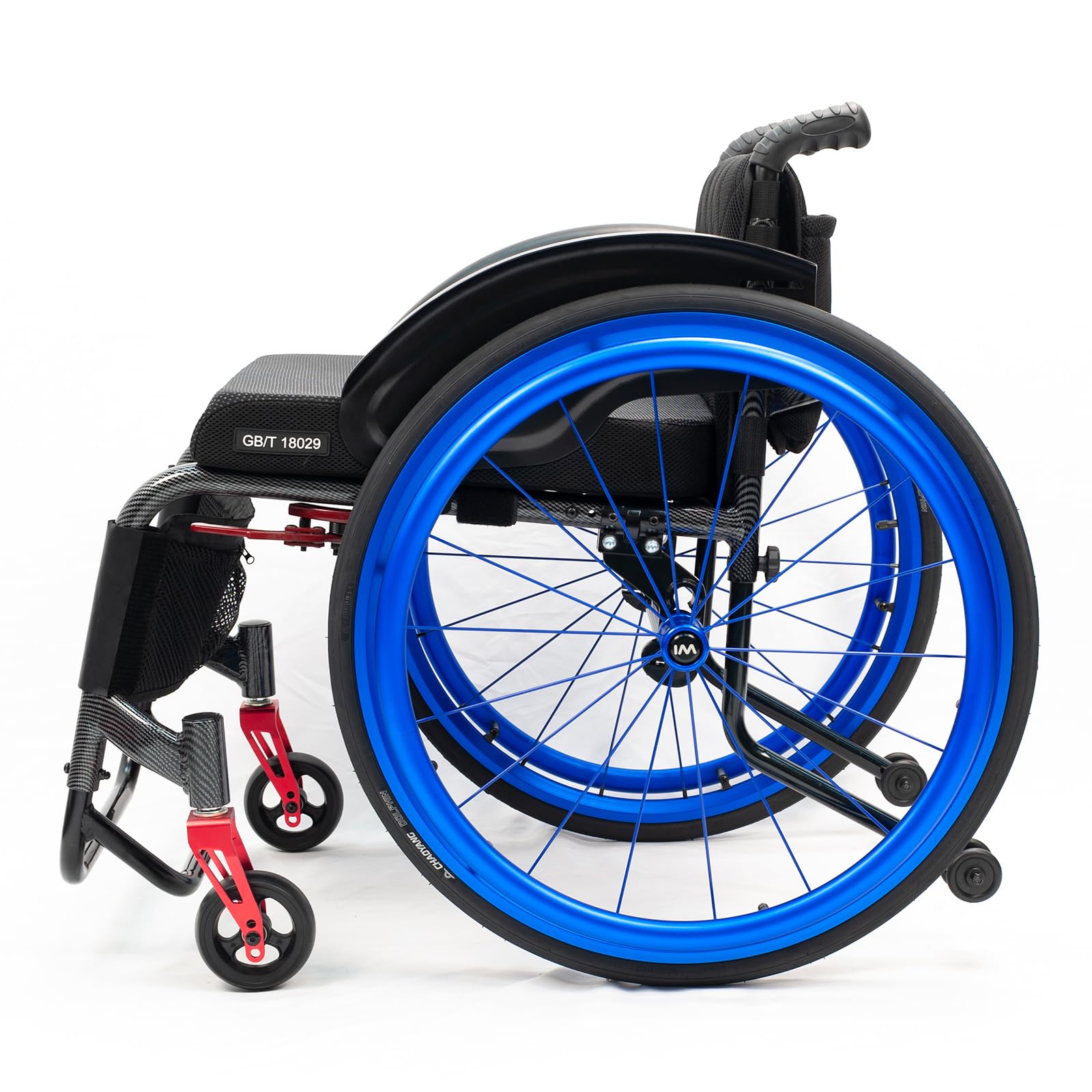 Sedia a rotelle,di transito,Alluminio,Leggera,Ruote Estraibili con Un Solo Pulsante,Robusta,Sedia a Rotelle Leggera Transito per Disabili ed Anziani(17.3in Seat Width,Blue)