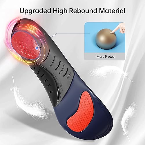 Miniatura 4 de Más de 210 libras de plantillas para fascitis plantar resistentes para hombres y mujeres, soporte ortopédico para el arco interior para aliviar el