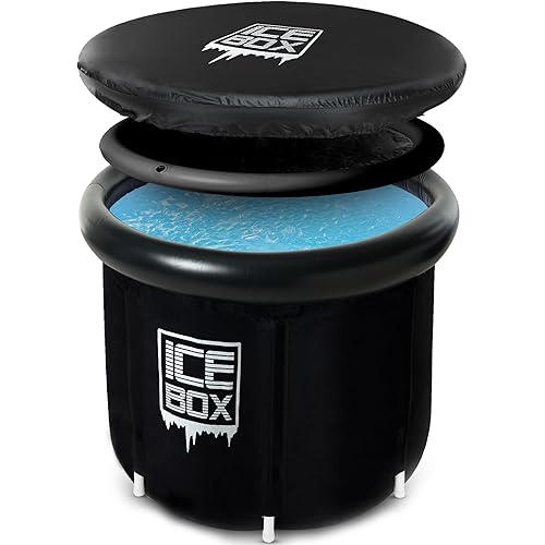 IceBox - Ice Bath Tub Outdoor with Lid: 320L Cold Water Therapy Tub for Recovery and Cold Plunge, 4 Layers Portable Ice Bath Plunge Pool, Cold Plunge Tub
