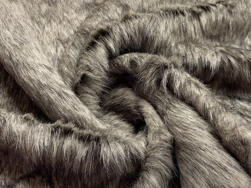 Super Luxury Faux Fur Fabric Material ASH Wolf 1/8MTR