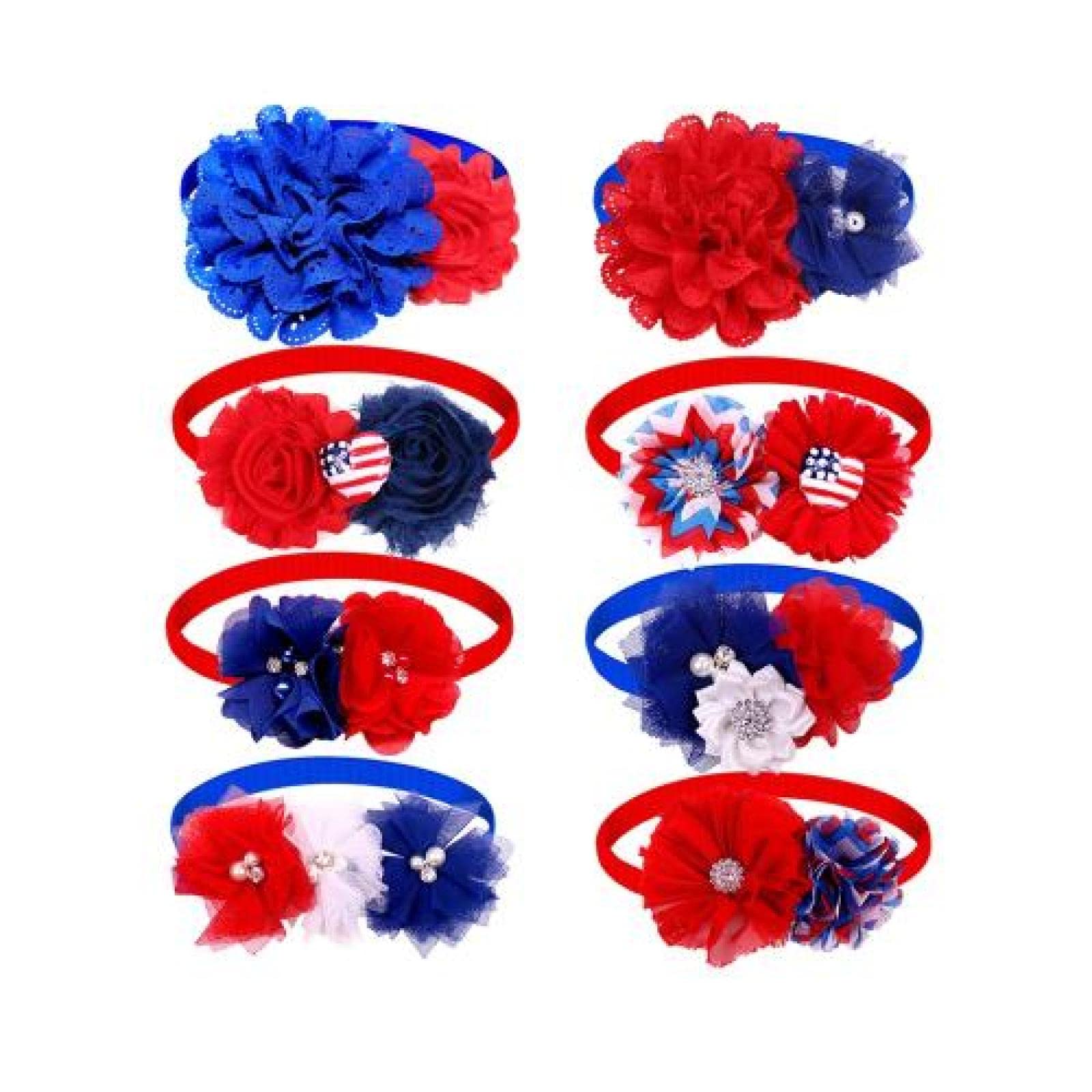 Lot de 50 bandanas pour chien - Nœuds pour poils de chien - Grandes cravates - Accessoires pour poils de chien - Taille H