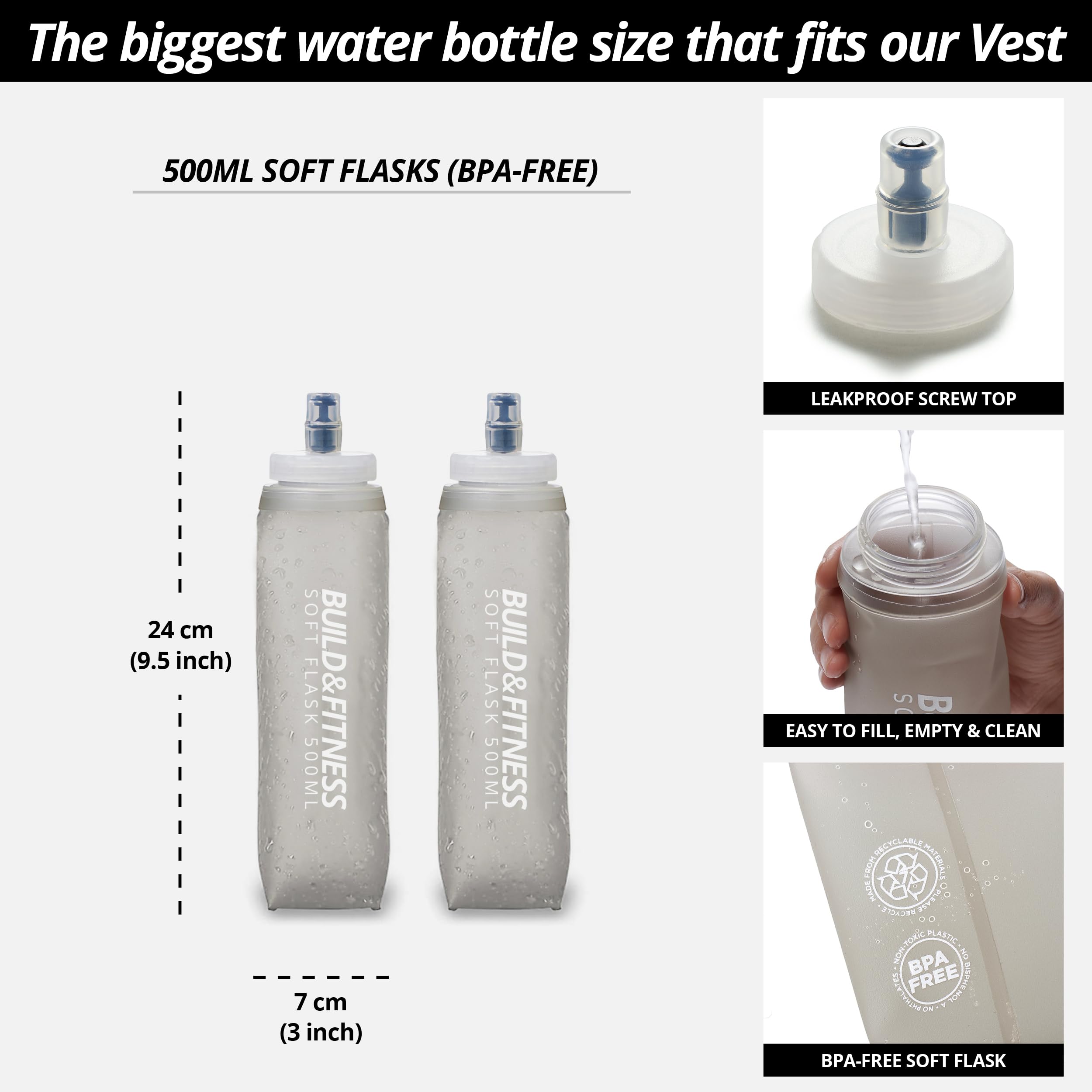 Gilet idratante da corsa riflettente 7 tasche asciugatura rapida resistente all'acqua traspirante