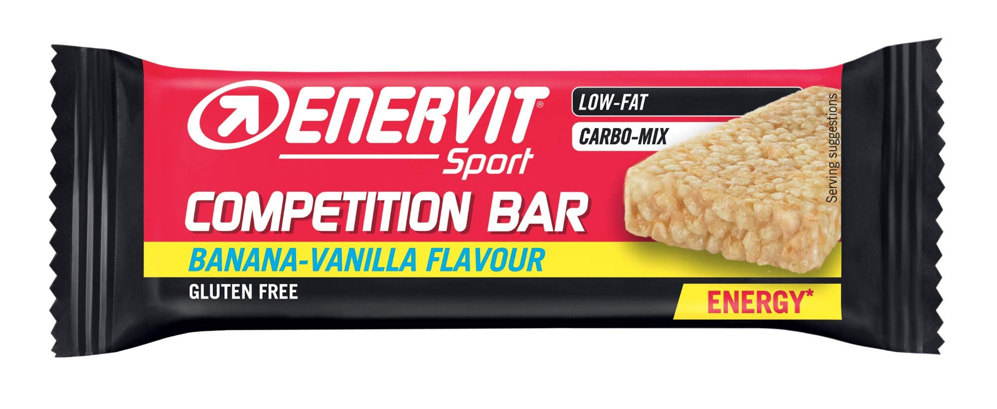 ENERVIT Competition Bar Energy Bar | Energie Riegel/Power Riegel Glutenfrei für Ausdauersport | Radfahren, Laufen, Triathlon | (Banane Vanille, Vorteilspack à 25x30g)