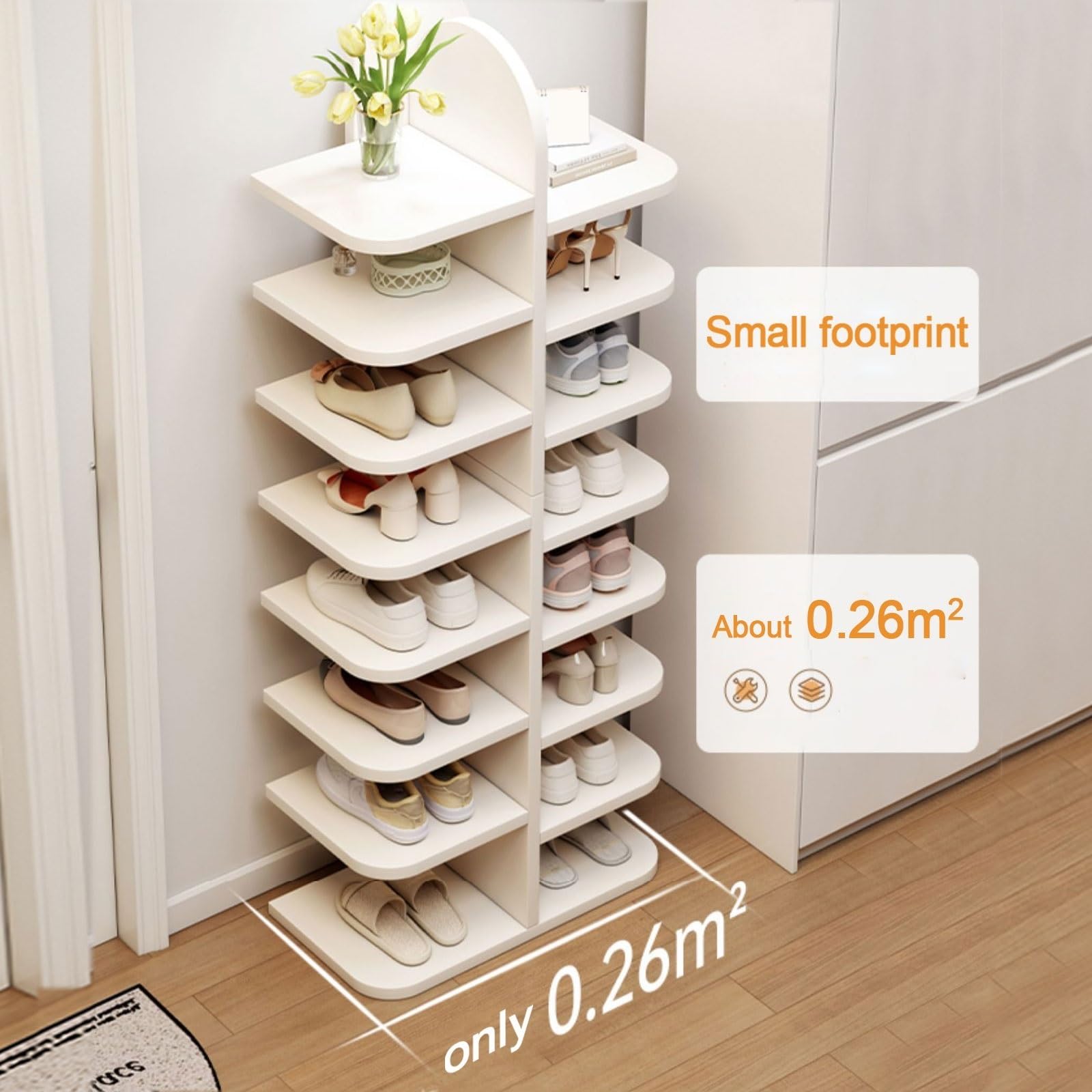 Amazon｜シューズラック 省スペース 8段 狭い 玄関 靴 収納 シューズ