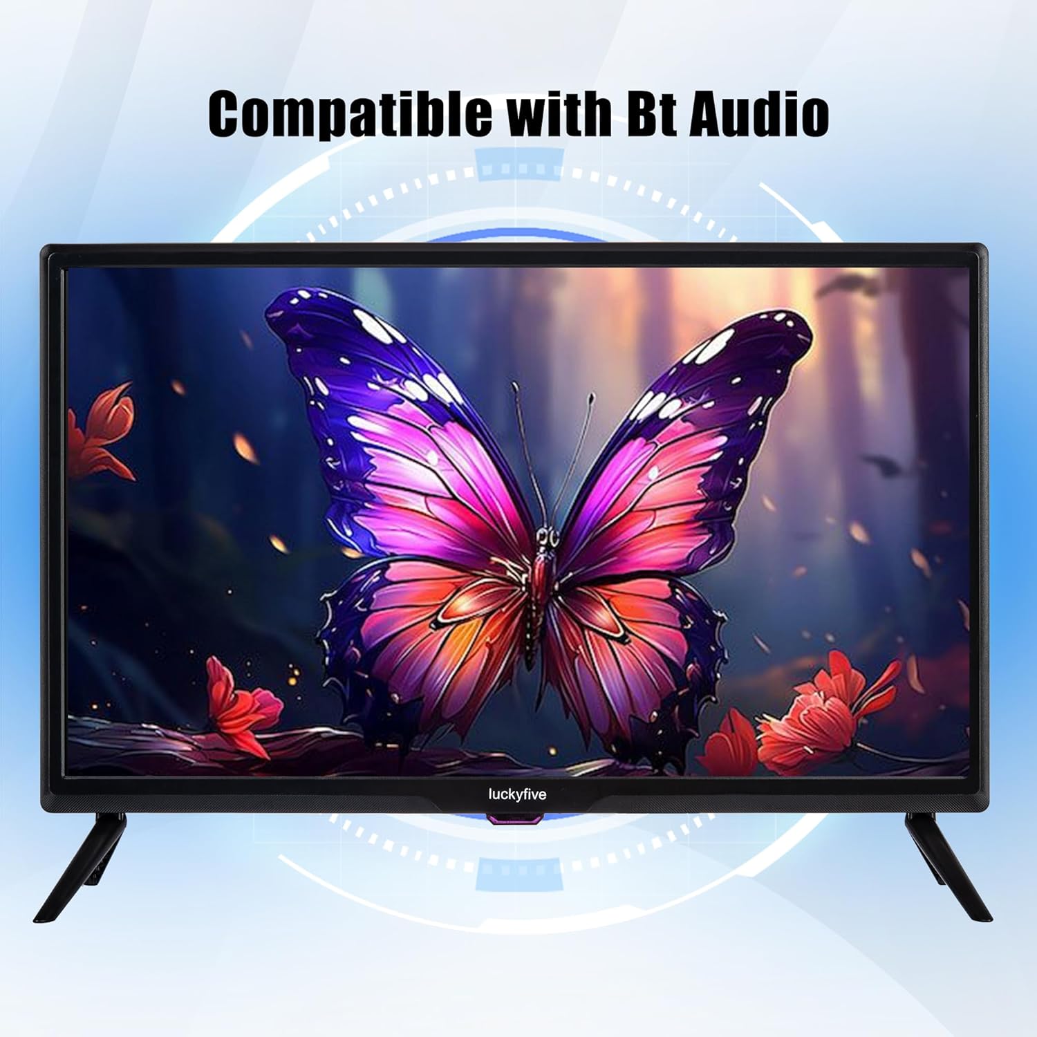 luckyfive 24 Inch Smart Android TV | 1080p Full HD Flat Screen | Built-in Wi-Fi & Bluetooth | Stream Netflix, Disney+, YouTube | Digital TV Tuner & App Support