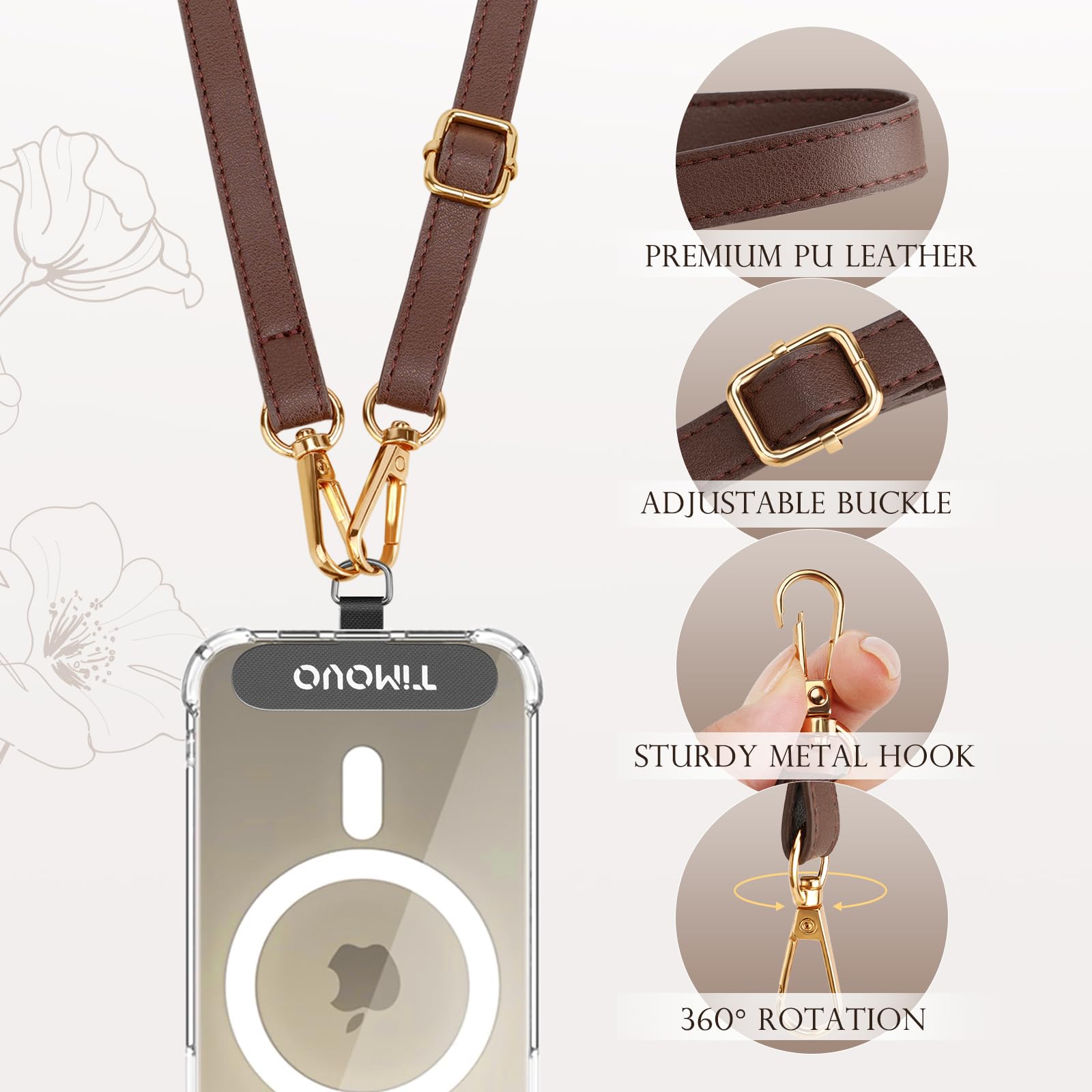 Amazon.com: TiMOVO Universal Phone Crossbody Strap Leather Set