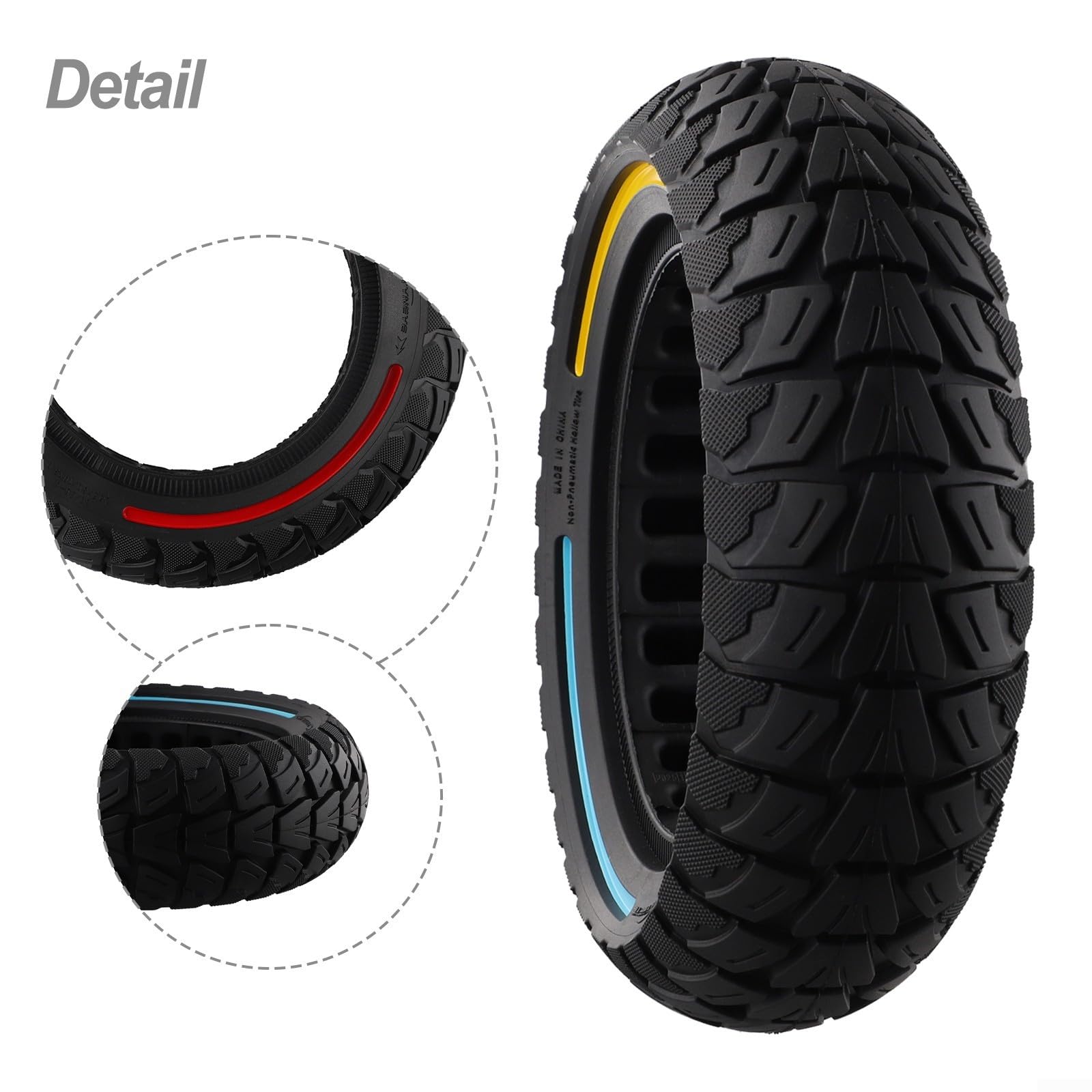 10 Inch 255x80 Solid Tire 3 0 Width Puncture Proof Flat Non-Pneumatic Rubber Tire for Kaabo Mant Electric — view 8