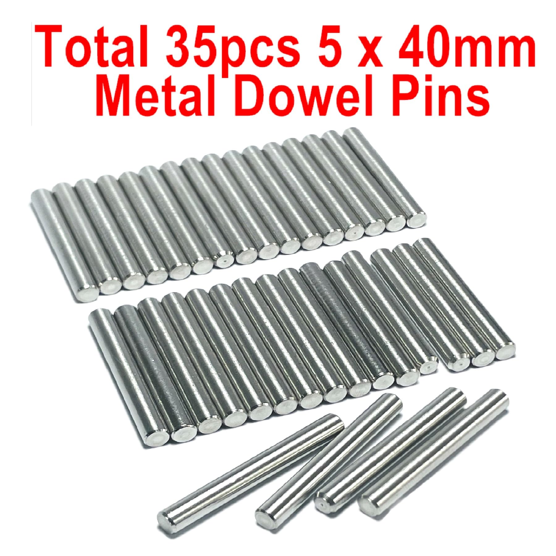 35 perni di tassello in metallo da 5 mm x 40 mm, M5 5 mm, per mensole, mensole di supporto, asta in metallo da 5 mm x 40 mm. Pioli in acciaio inox 304 per letto a castello