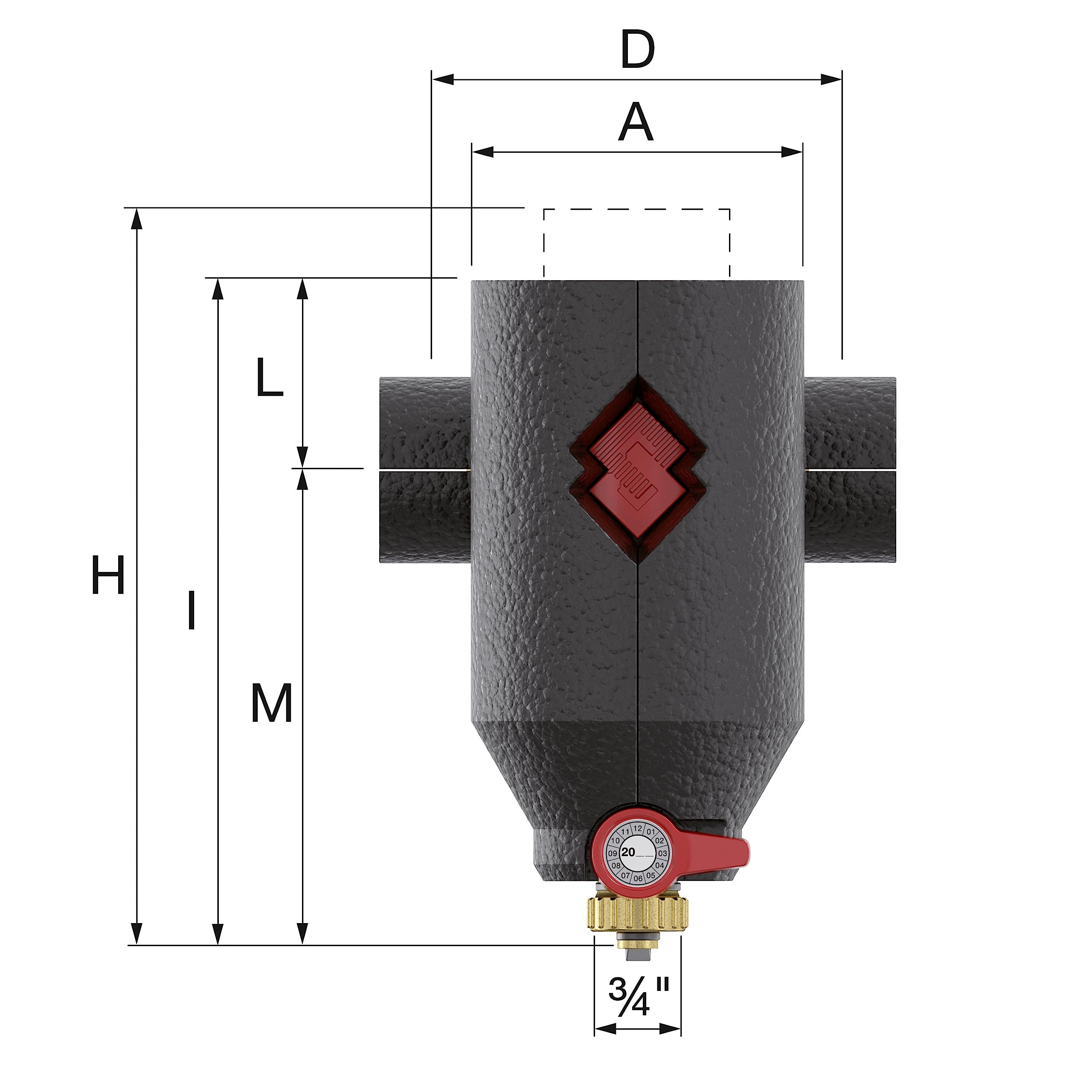Klint - Flamco limpio separadores de tierra inteligentes 1 "ecoplus