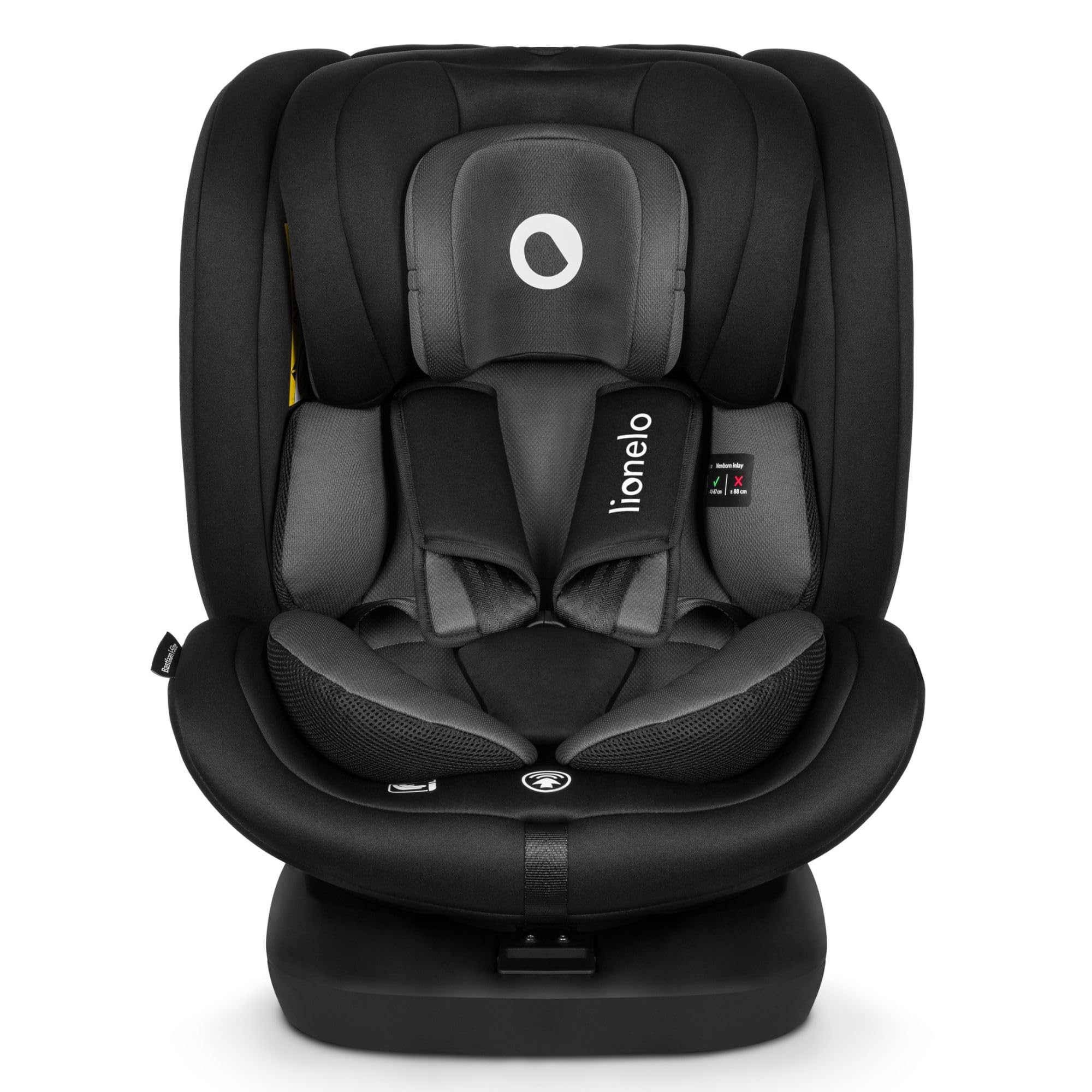Lionelo Bastiaan i-Size Silla de coche giratoria 360 para niños de 0-36 kg o de 40-140 cm, instalación en sentido de la marcha y en sentido contrario a la marcha, ISOFIX TopTether