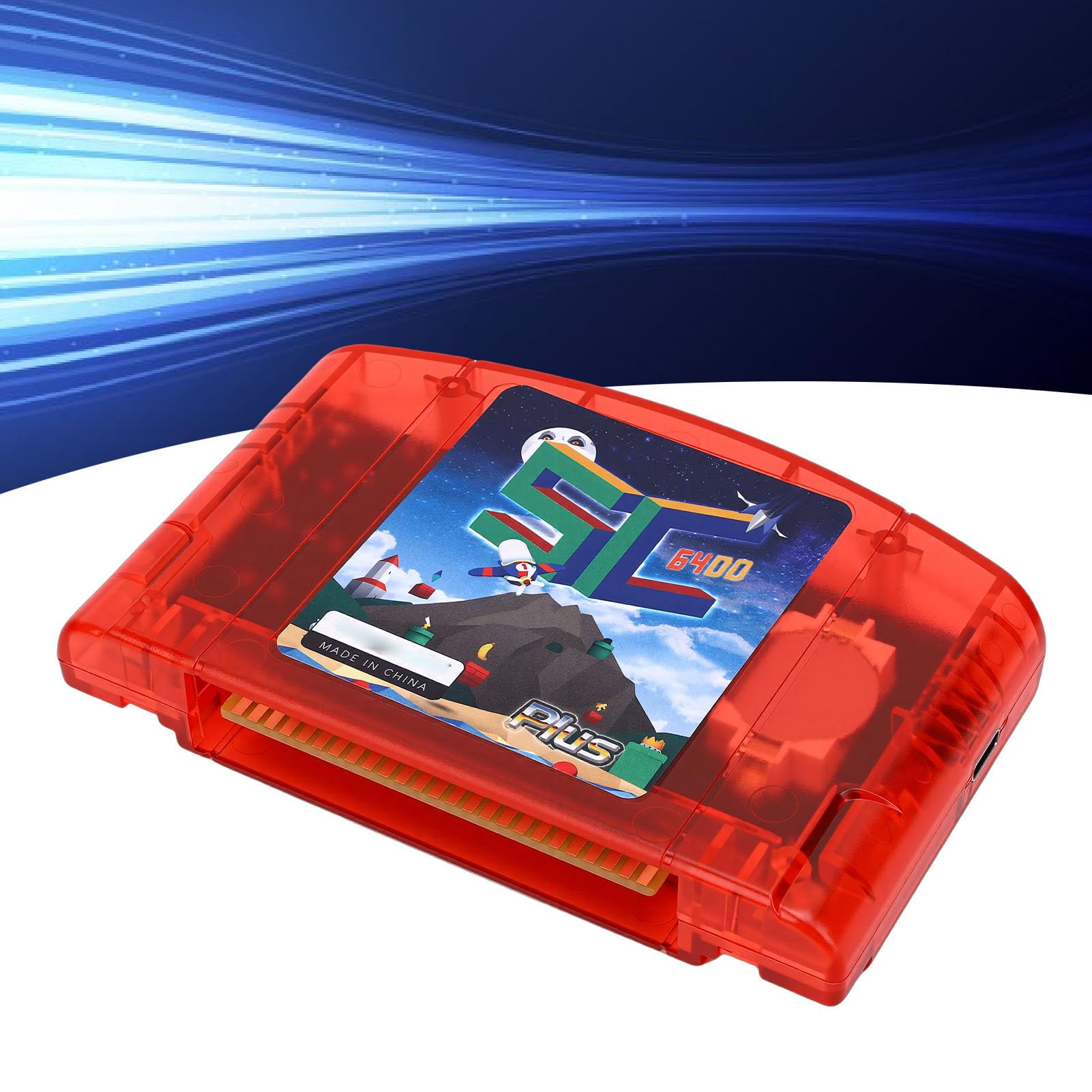 Sxhlseller Cartucho de Código Abierto SC64 Apto para Consola de Juegos N64, Cartucho de Juego Compatible con Juegos de hasta 64 MB, Tarjeta de Memoria Pequeña Incorporada de 16 GB, Tarjeta de (rojo