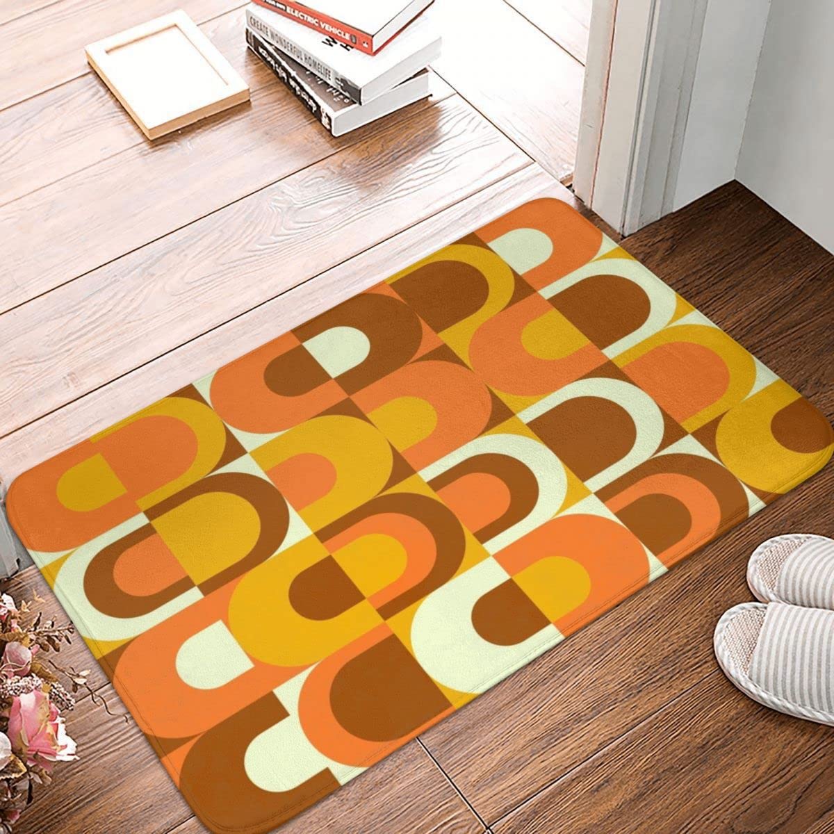 Paillasson motif années 70 Decorroom tapis de sol entrée polyester antidérapant