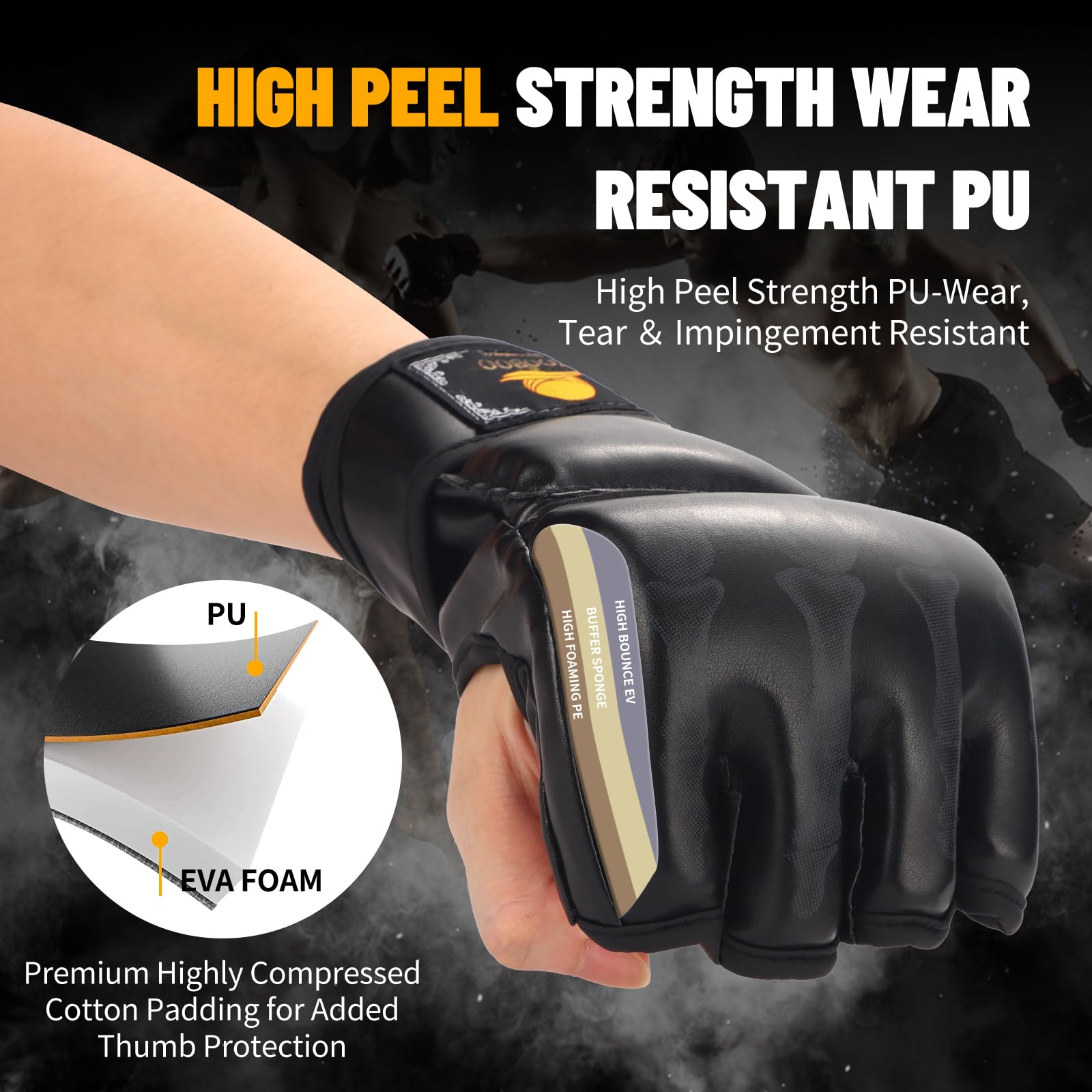 Guanti MMA ZooBoo Mezze Dita – Artiglio Bianco Per Boxe, Combat E Allenamento – Regno Unito Stock