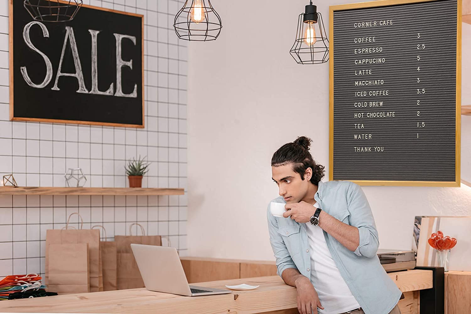 Extra Large Letter Board 24x30 by Majestick Goods Gray Felt Menu