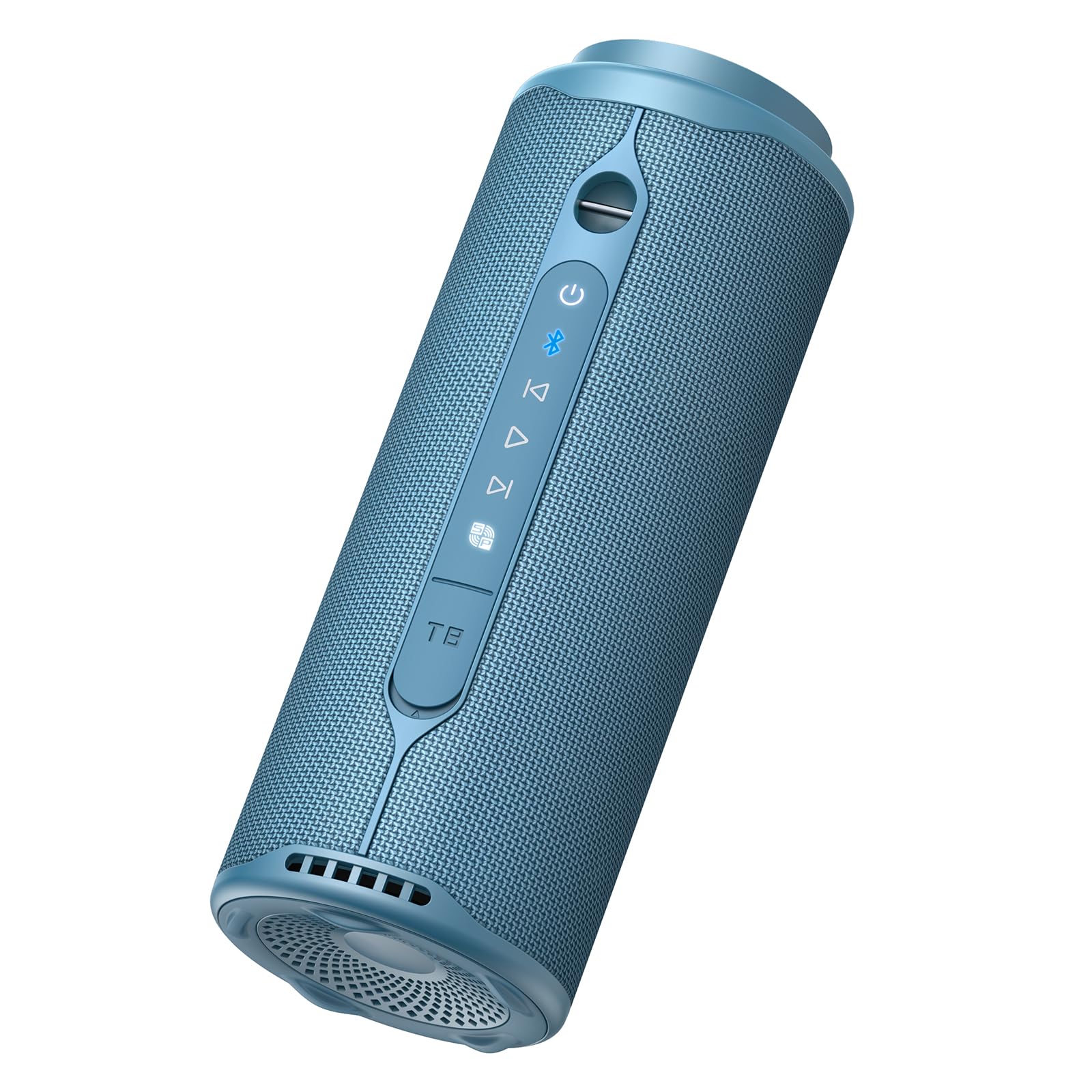 Tronsmart T8 Altoparlante Bluetooth portatile per esterni, suono più potente e nitido da 40 W, suono a 360°, audio a 2.1 canali, IPX7, personalizzate audio e luci, cordino portatile (blu)