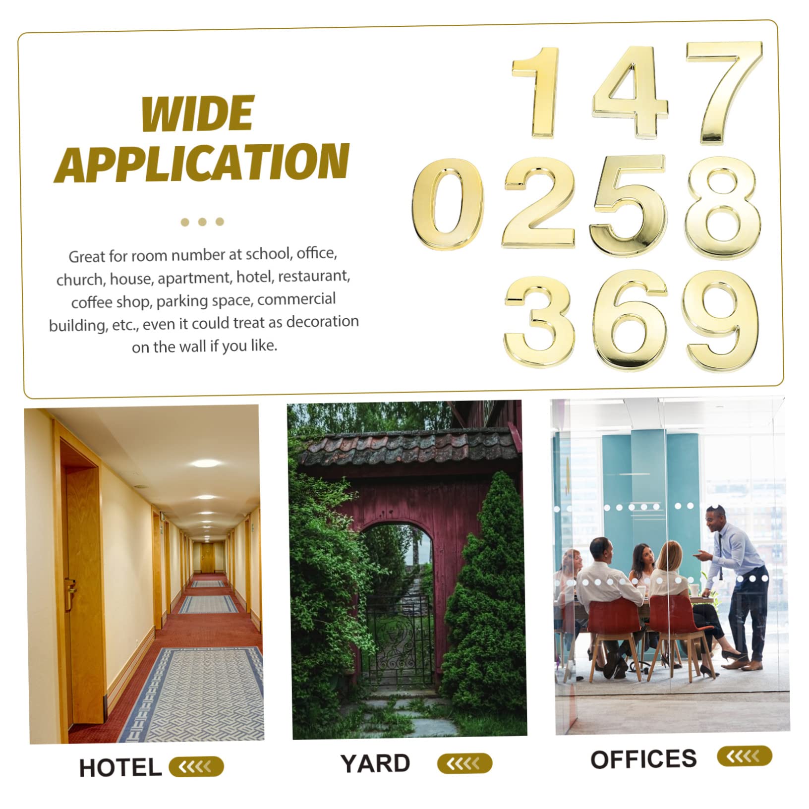 Artibetter 20pezzi Numeri Adesivi Antichi Per Decorazioni Di Porte e Numerazione Civica Per Casa e Hotel Impermeabili e Resistente Alle Intemperie
