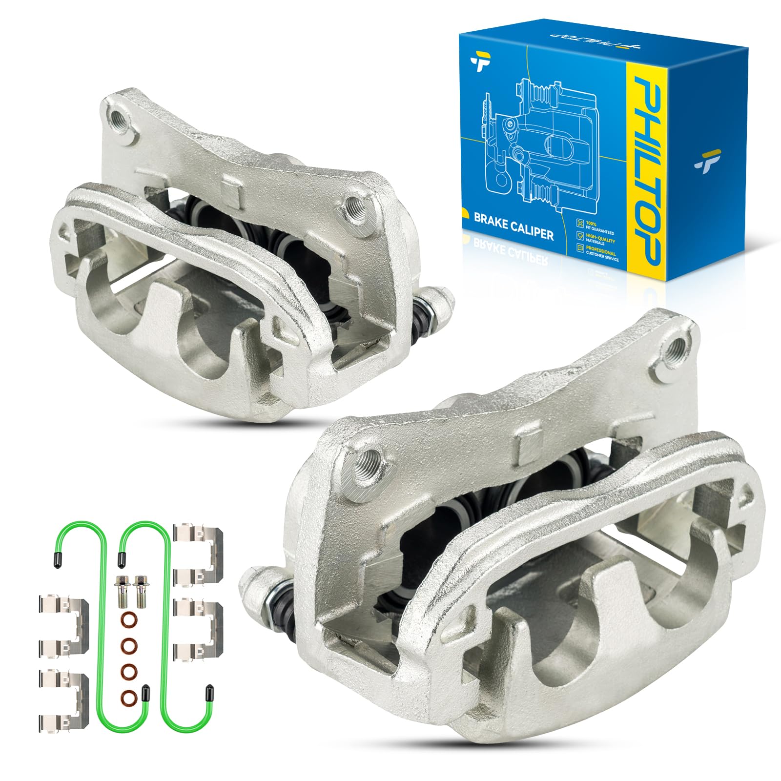 PHILTOP Front Brake Caliper for Subaru Forester Outback, 2Pcs Silver